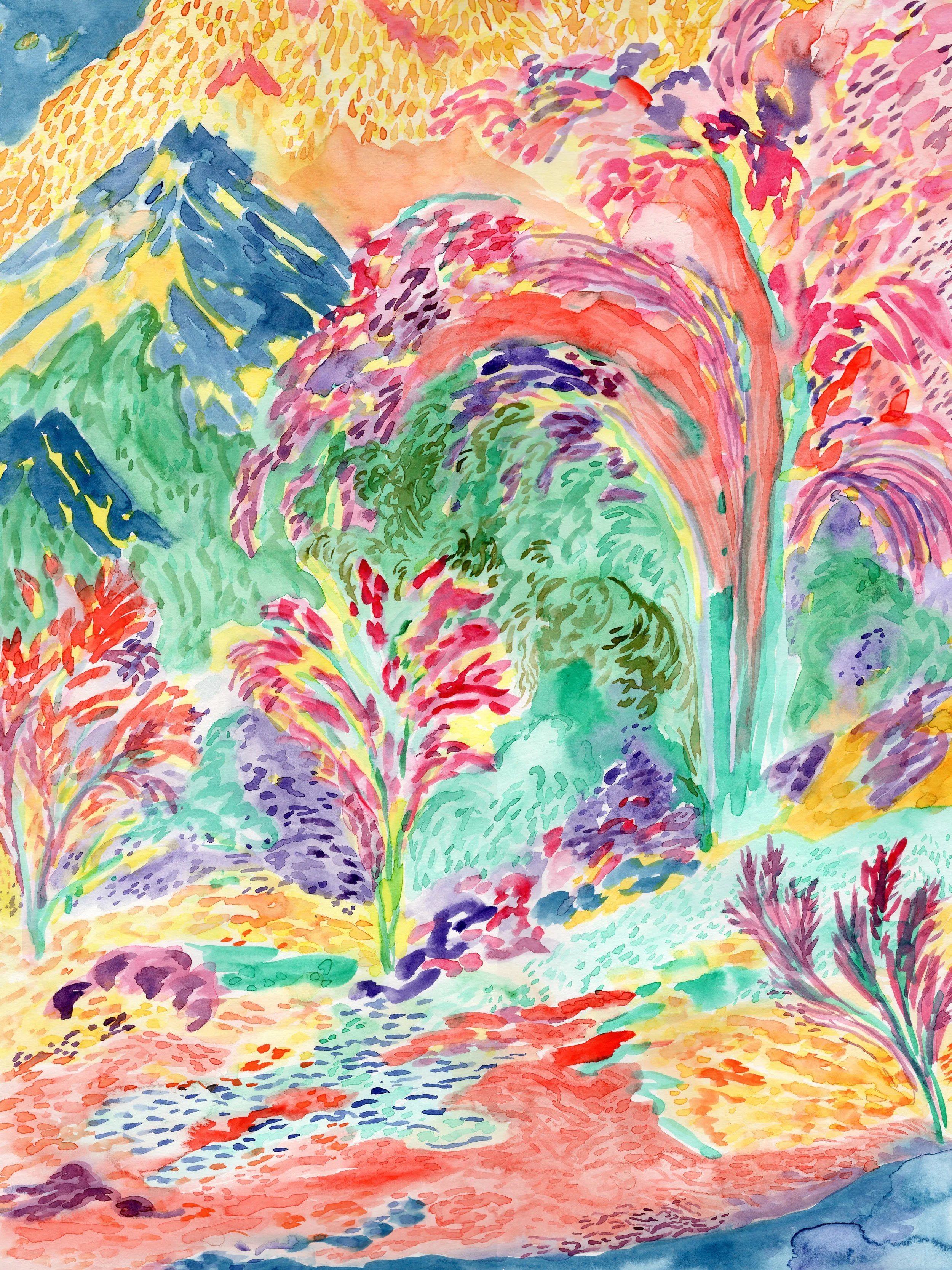 Printemps japonnais, aquarelle, 36x48cm, 2026