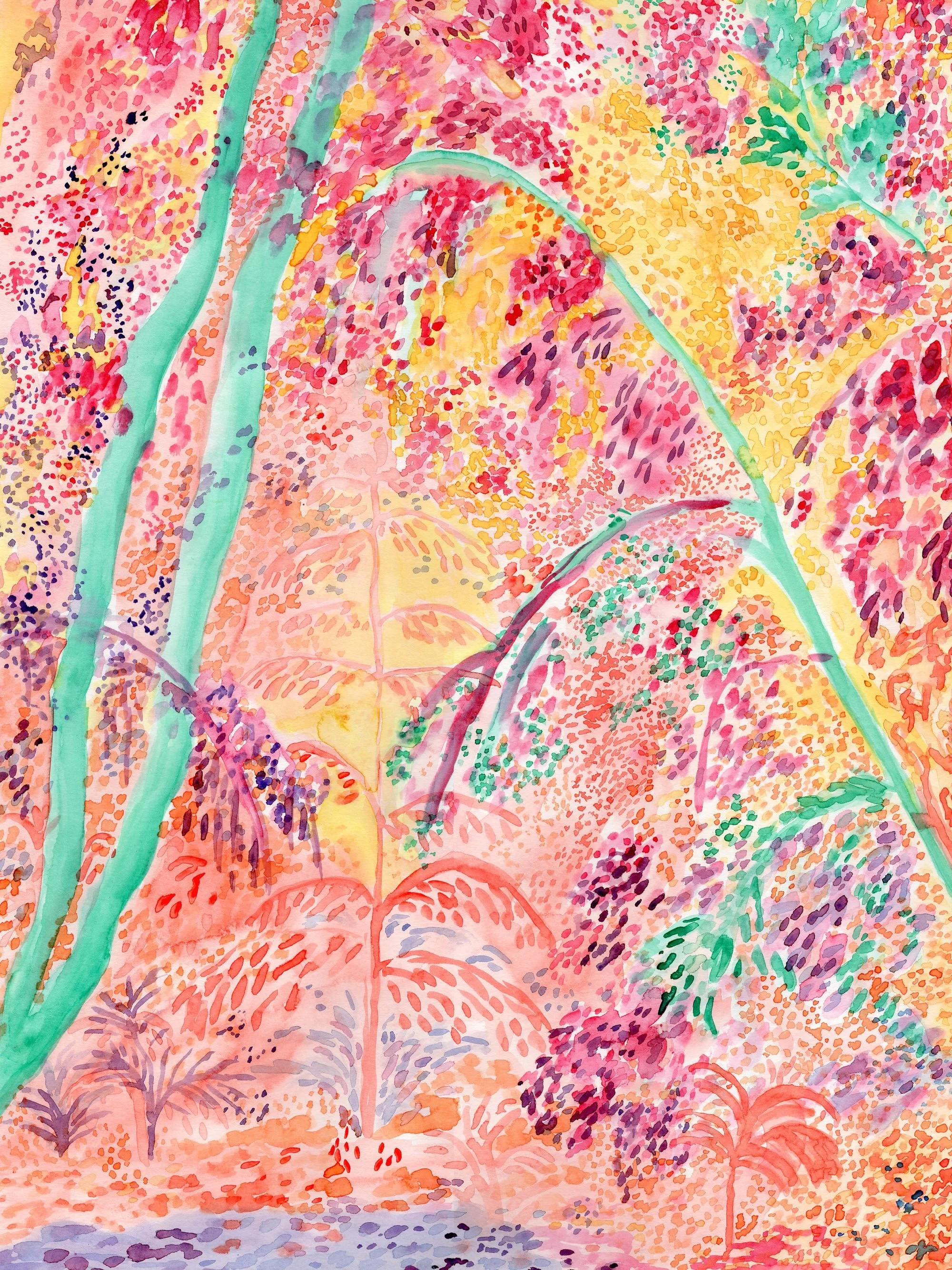 Eté indien, aquarelle, 36x48cm, 2026