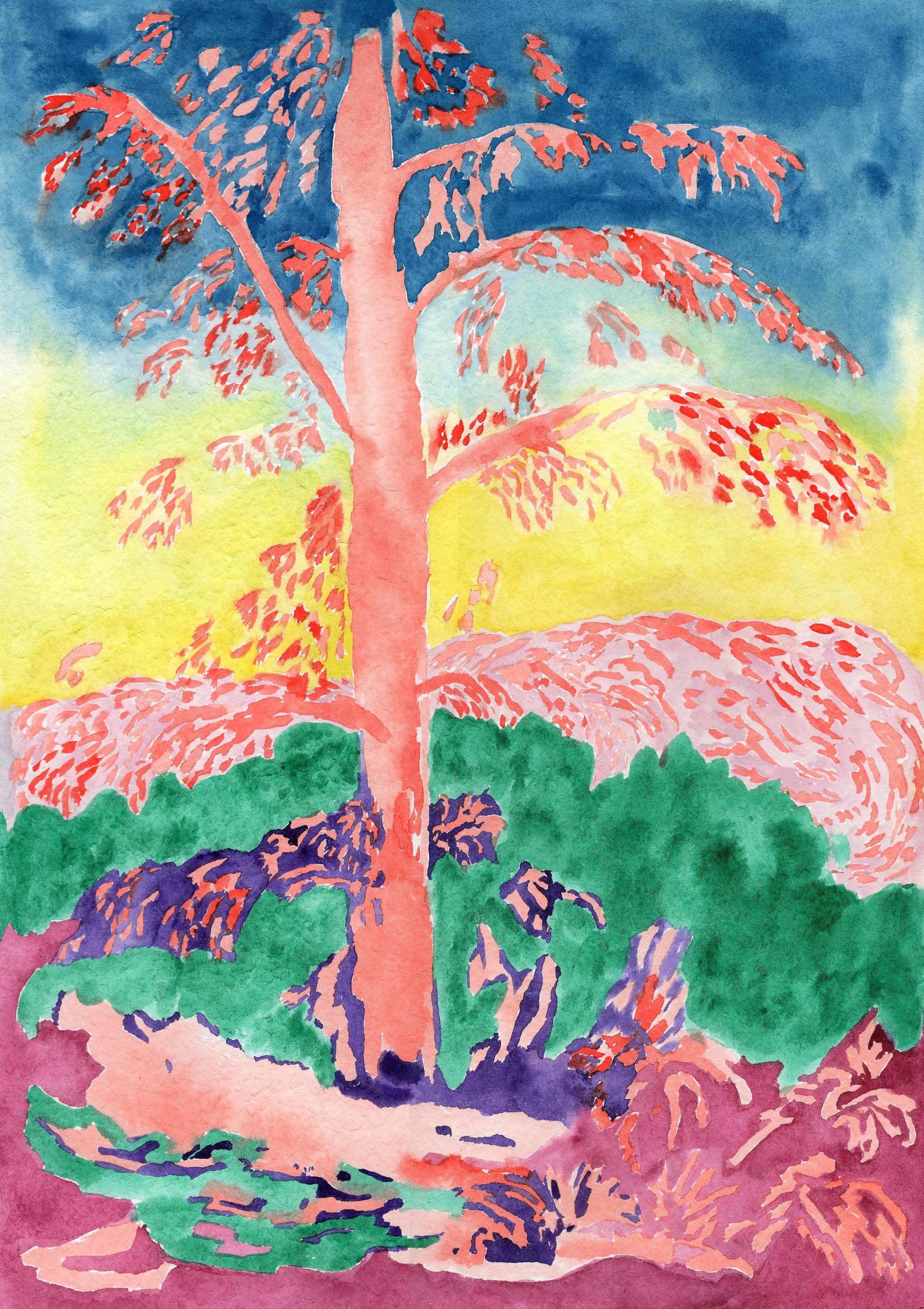 A l'aube, l'horizon. Aquarelle, 36x51cm, 2025