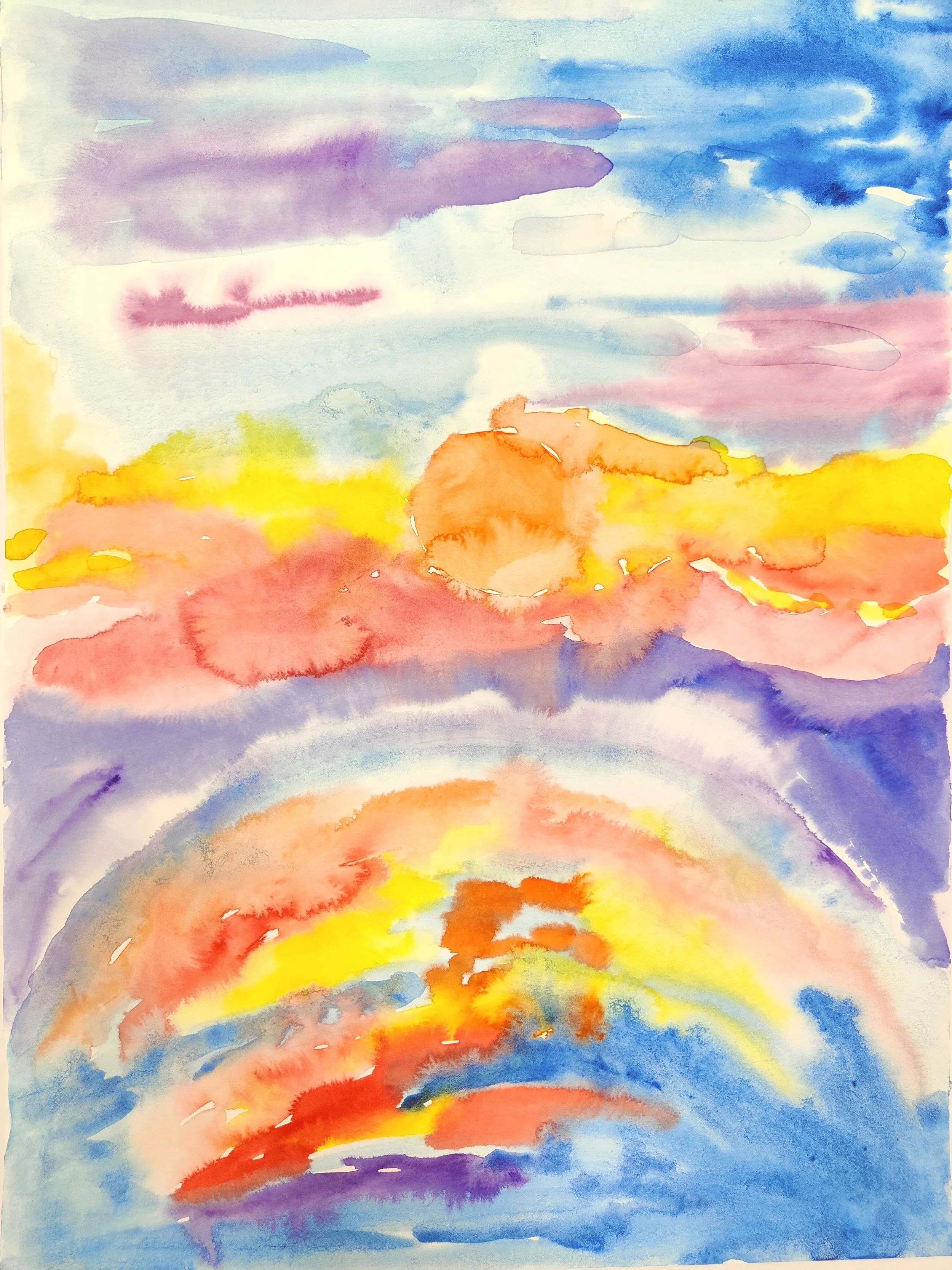 coucher de soleil 1, aquarelle, 30x40cm, 2026