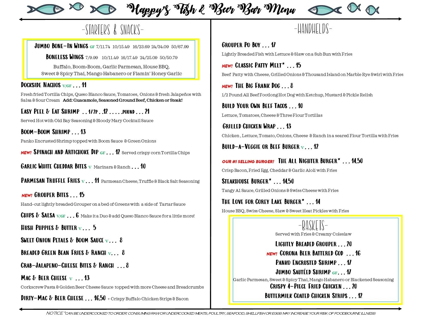 Menu — Happy Landing Restaurant
