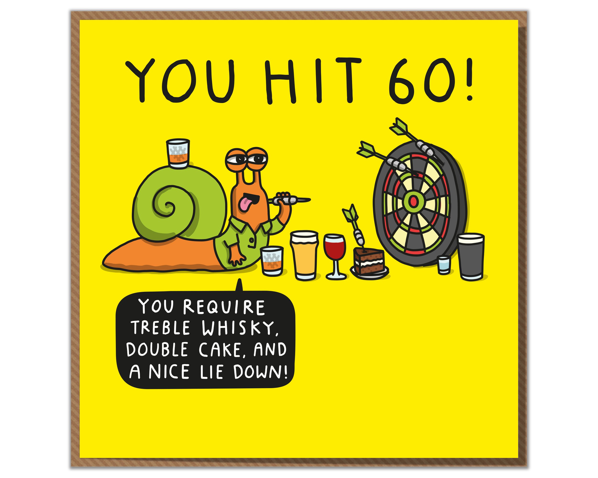 You Hit 60. Funny Darts 60th Birthday Card