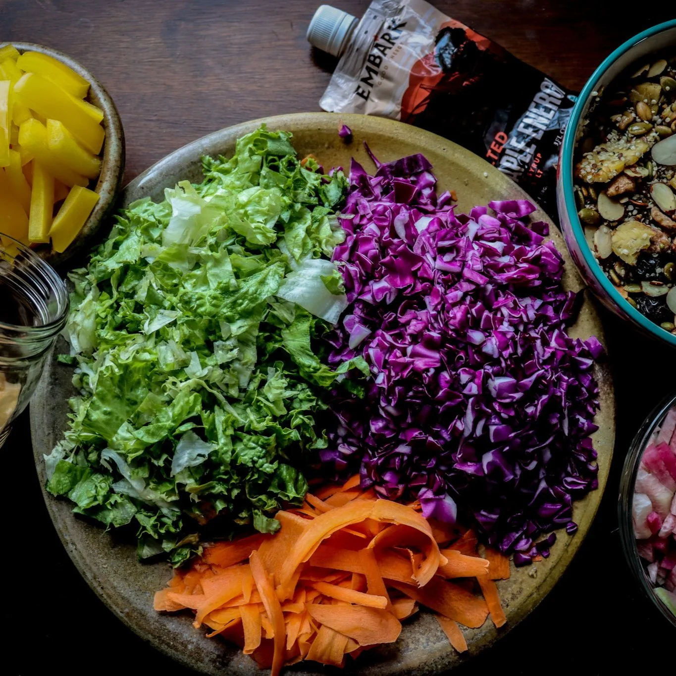 Rainbow Salad with Peanut Dressing 