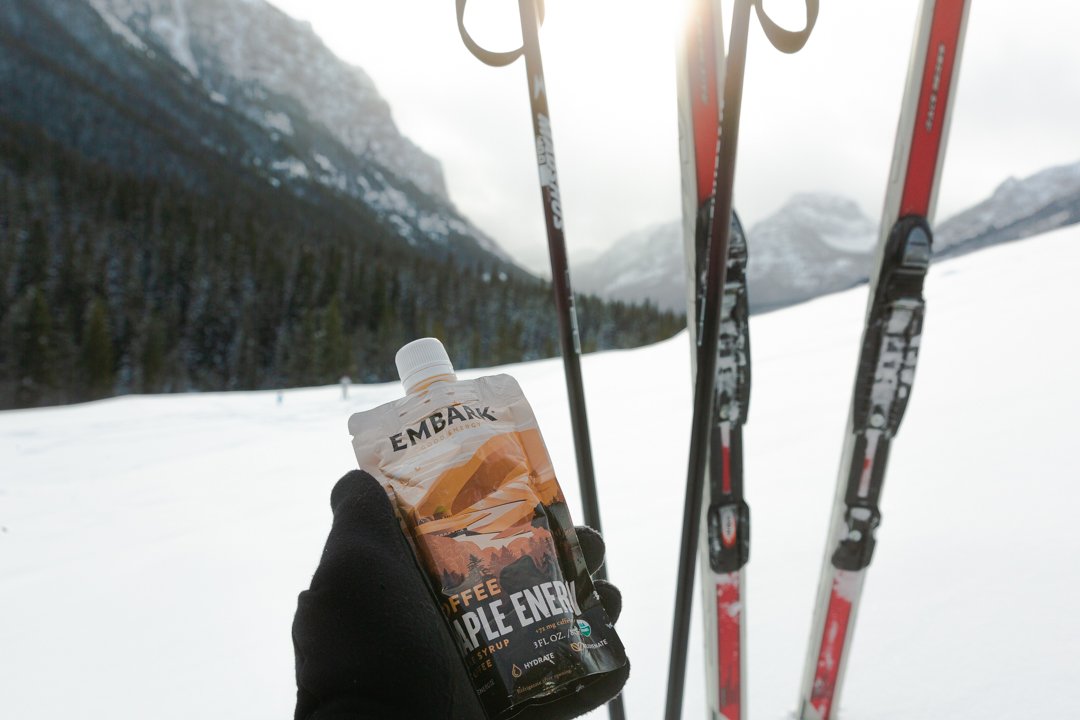 Embark Coffee Maple Energy Ski Backcountry winter energy Healthy Natural Endurance Ultra Cycle Ski Run