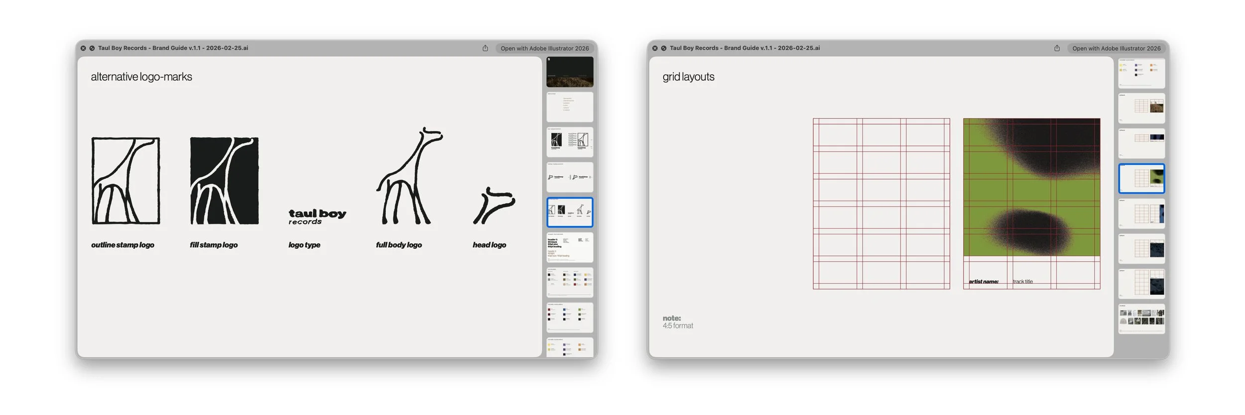 brand system, taul boy records, 2026