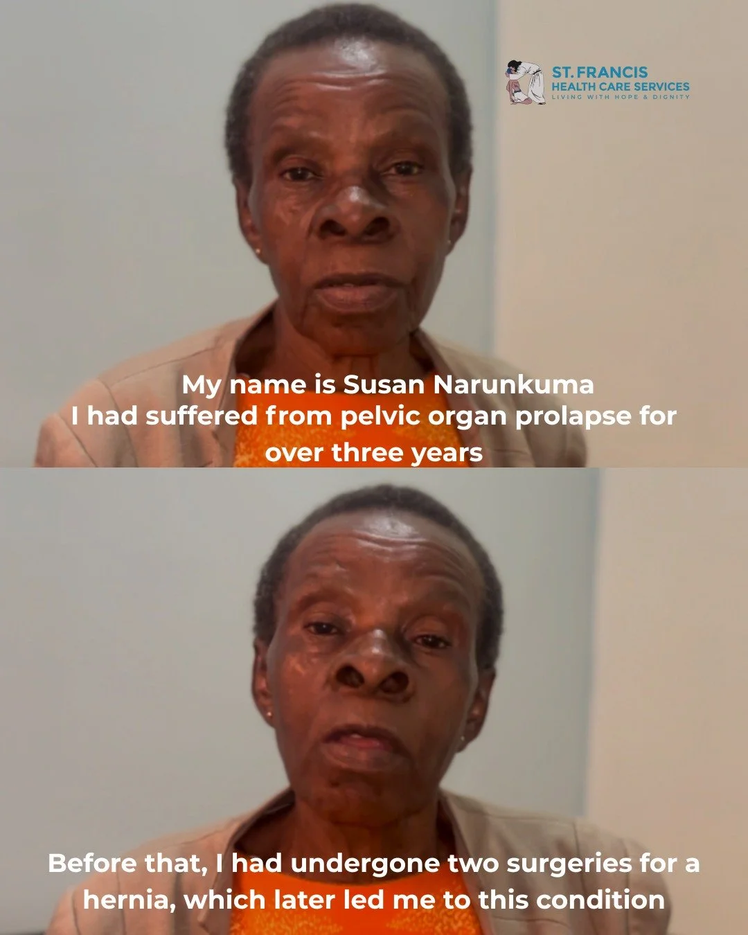Restoring dignity. Transforming lives 💛

Susan lived with pelvic organ prolapse for over three years before receiving care at our center. Today, she is pain-free and back to living fully.
Through our POP programme, we are committed to ensuring more 