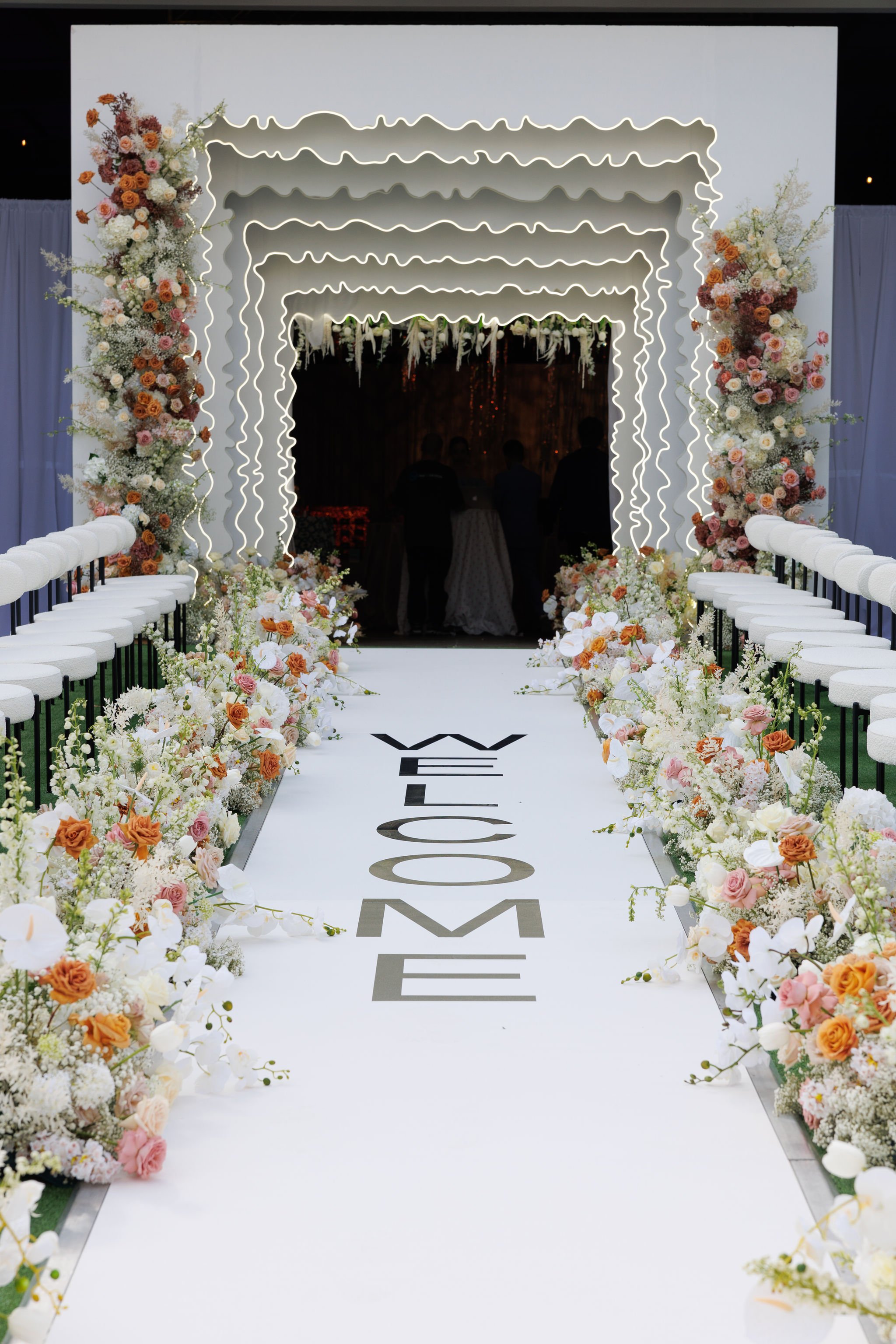 Runway floral installation by Houston event florist