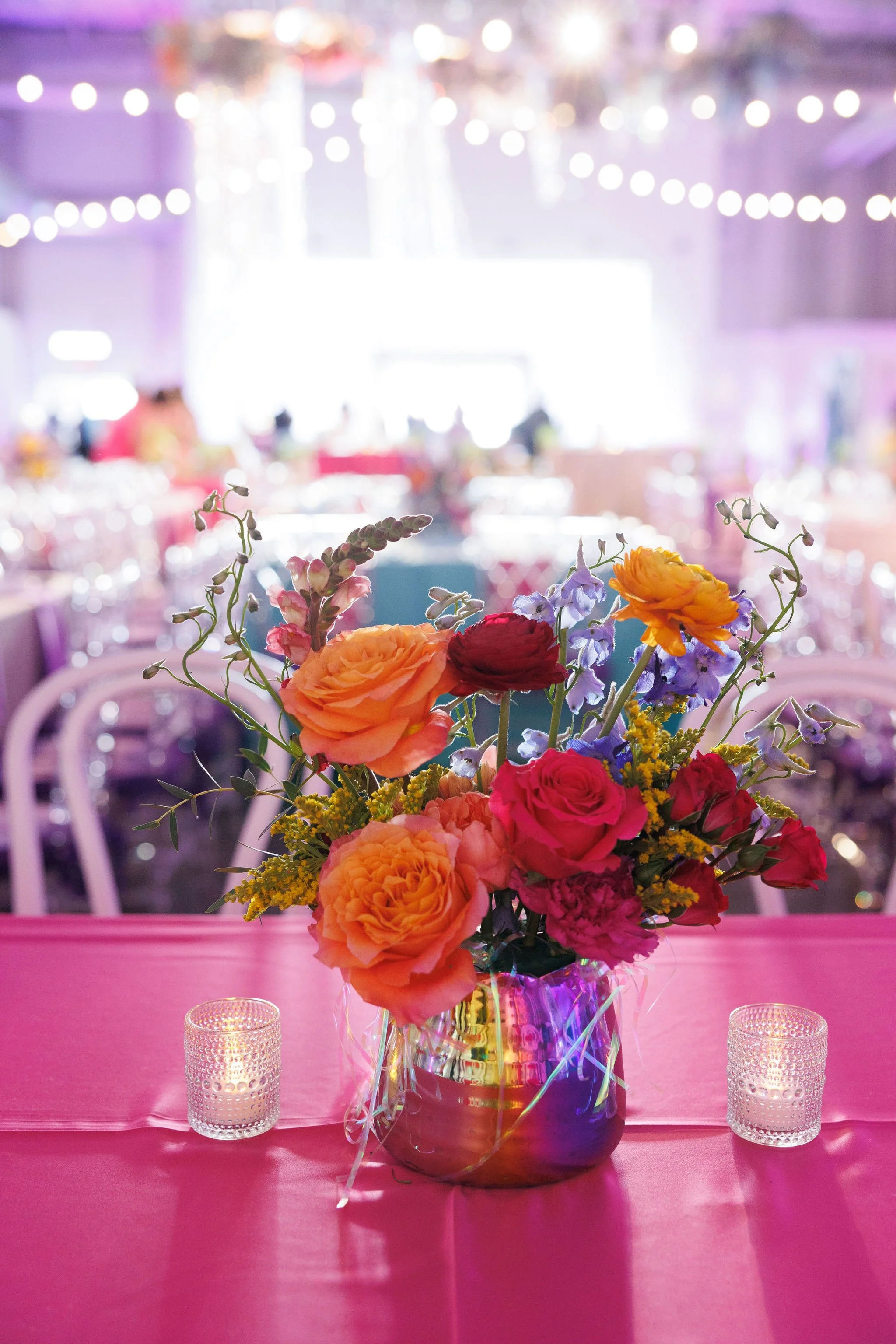 Colorful centerpiece by Houston event florist