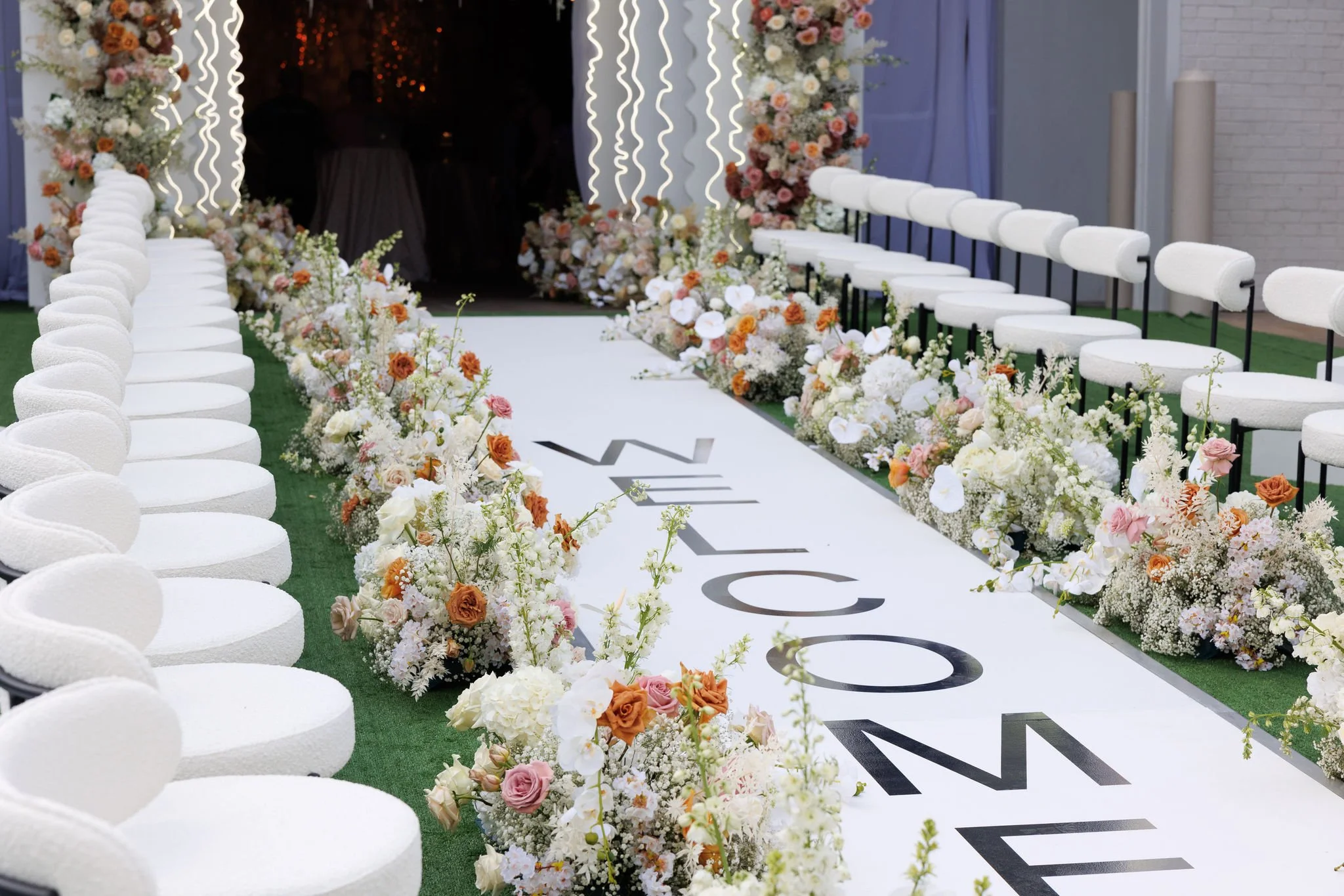 Runway floral design by amazing Houston corporate event florist