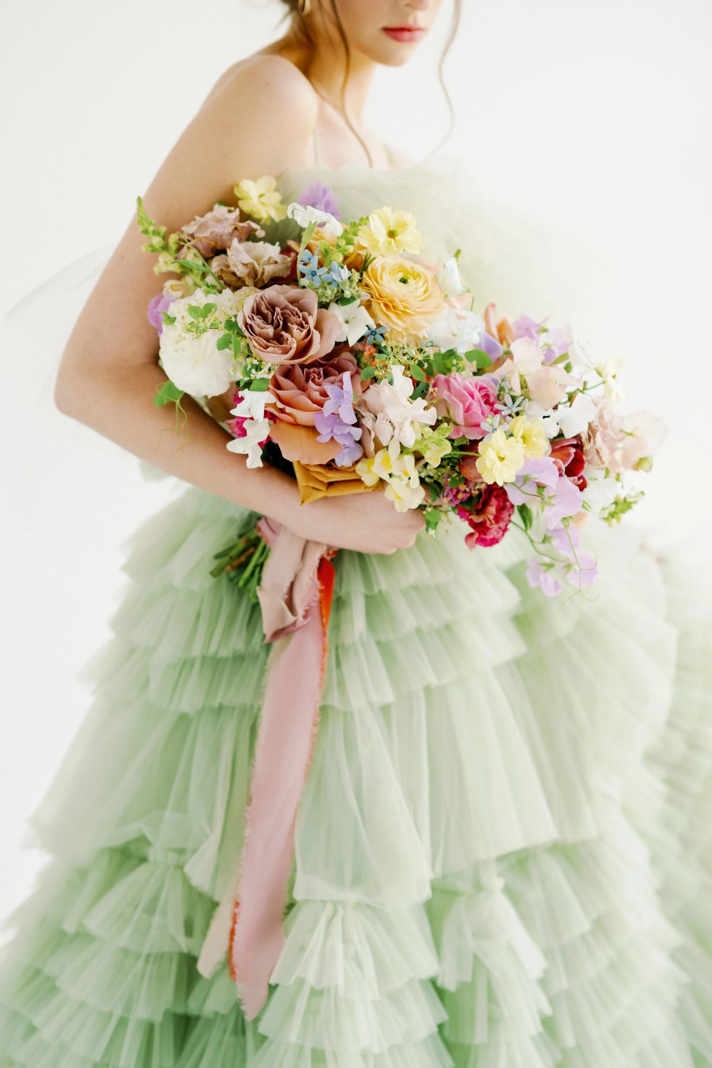 Gorgeous editorial spring bouquet designed by florist in College Station, TX.