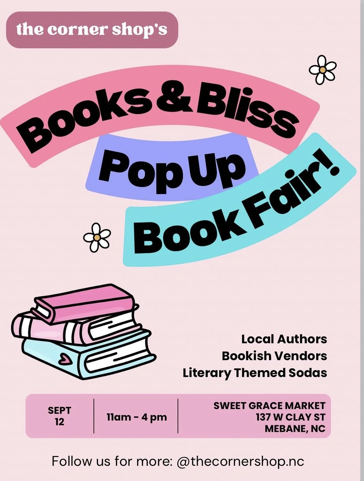 The Corner Shop's Books &amp; Bliss Pop-Up Book Fair