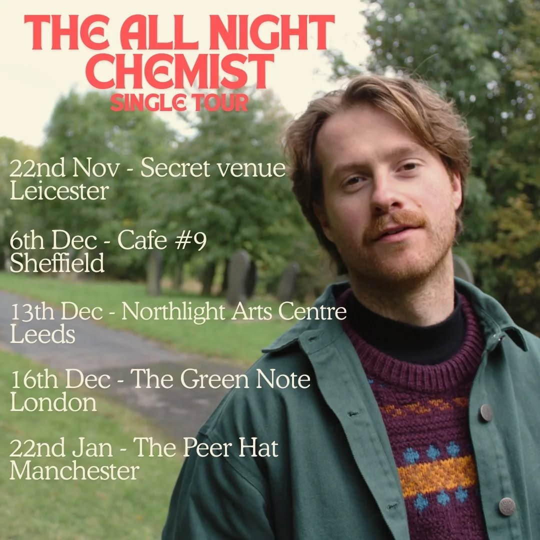 @the.all.night.chemist is on tour!

Make sure you don't miss this banjo wielding, storytelling, jumper wearing so and so!

Ticket links in their bio

#banjo #woolyjumper #touring #folkmusic #moustache