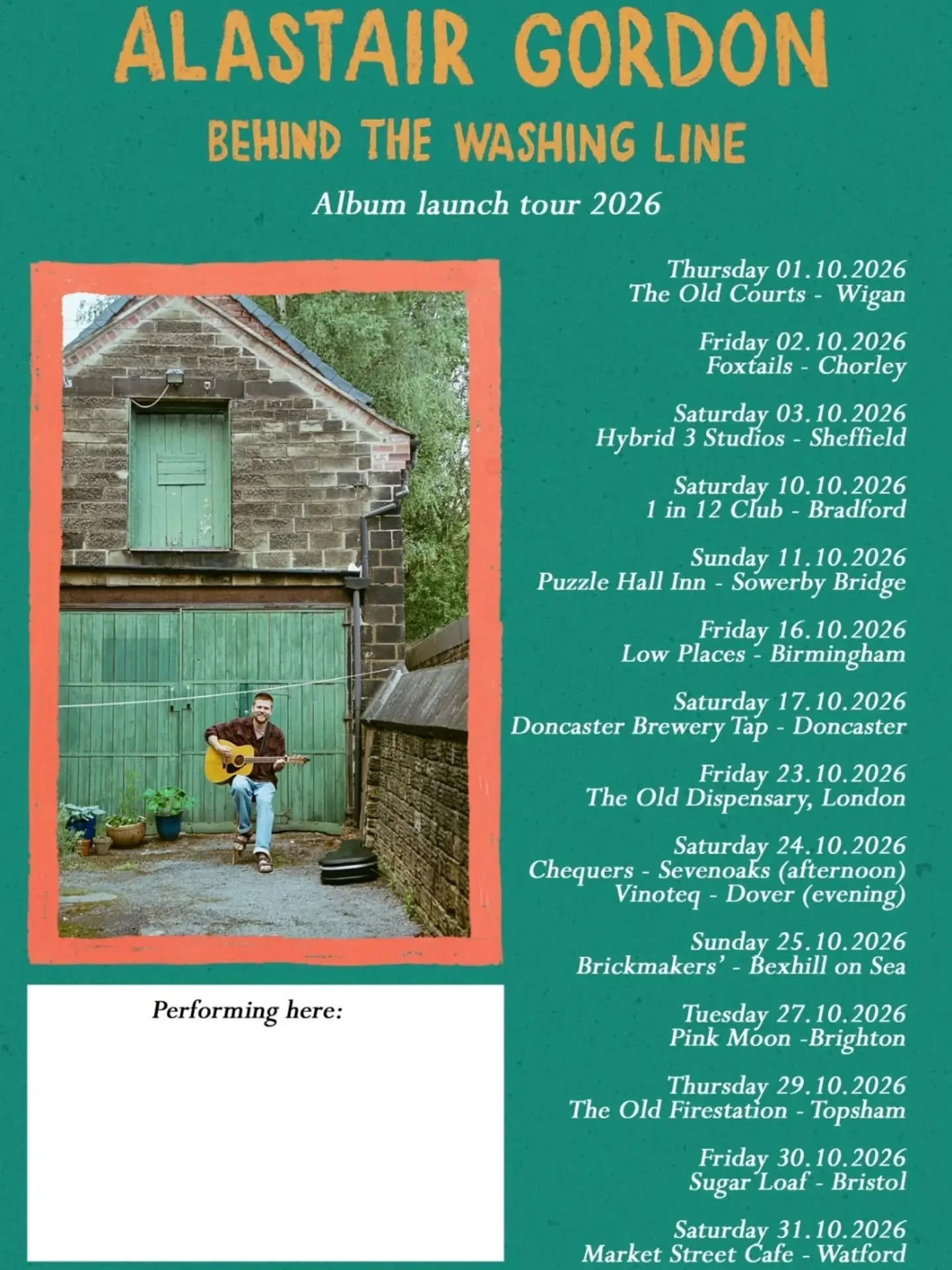 @alastairgordonmusic tour and album launch are coming up fast!
Get your tickets people!

Head over to Alastair's bio.

#folktour #americana #folkmusic #sheffieldmusic