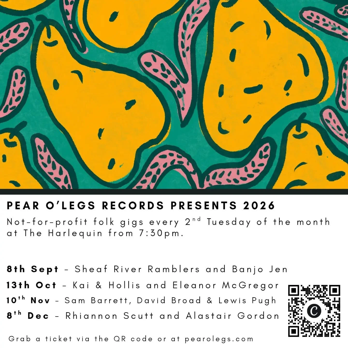 Our next show at @theharlequinsheffield is coming up quick!

See you on the 13th October for @kai_and_hollis and @eleanor.mgregor 

All money from these shows goes directly to the artists, so come support live music! 

Grab your tickets through our l