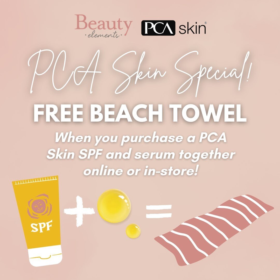 Spring Special: now available! Purchase any #PCASkin SPF and Serum together, get a FREE PCA beach towel! Protect the skin your in as the summer heat begins, grab your products and your beach towel and get ready for some fun in the sun!
#BeautyElement