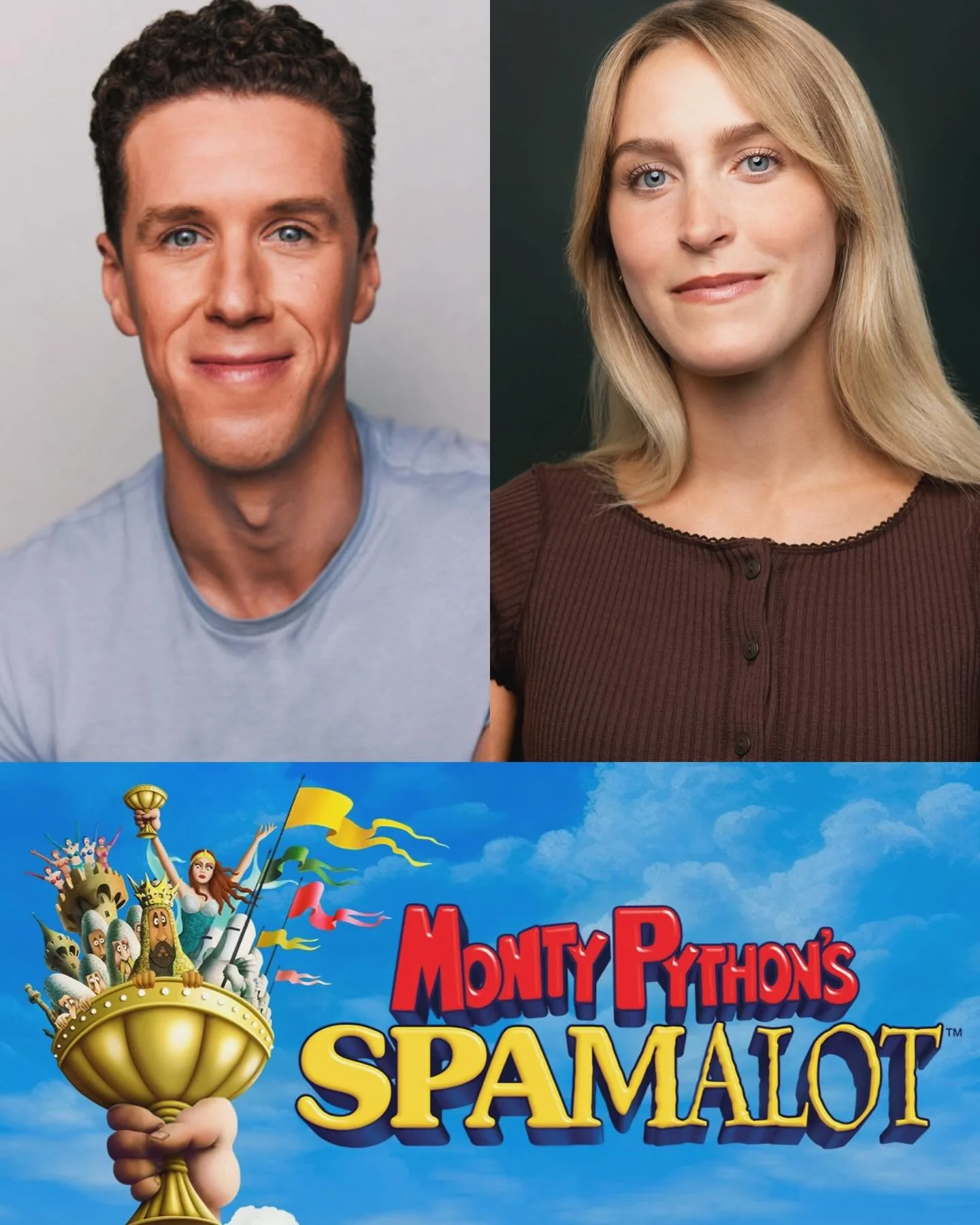 Wishing a Happy Opening Night to @leorobertsbaritone &amp; @delaneyybenson in the National Tour of @spamalotbway! ⭐️