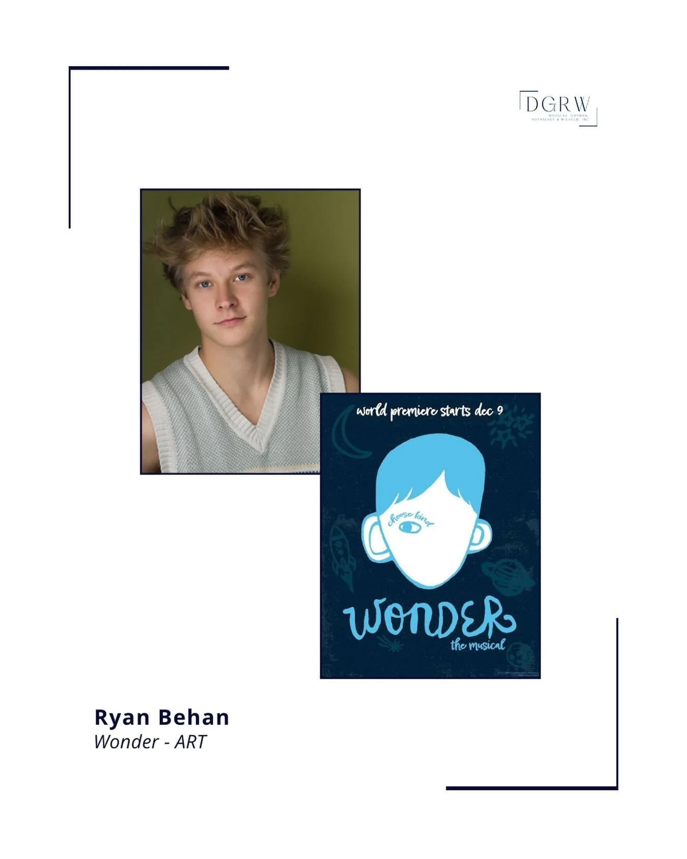 Happy Opening Night to @ryanmbehan in the world premiere of WONDER at @americanrep! ⭐️