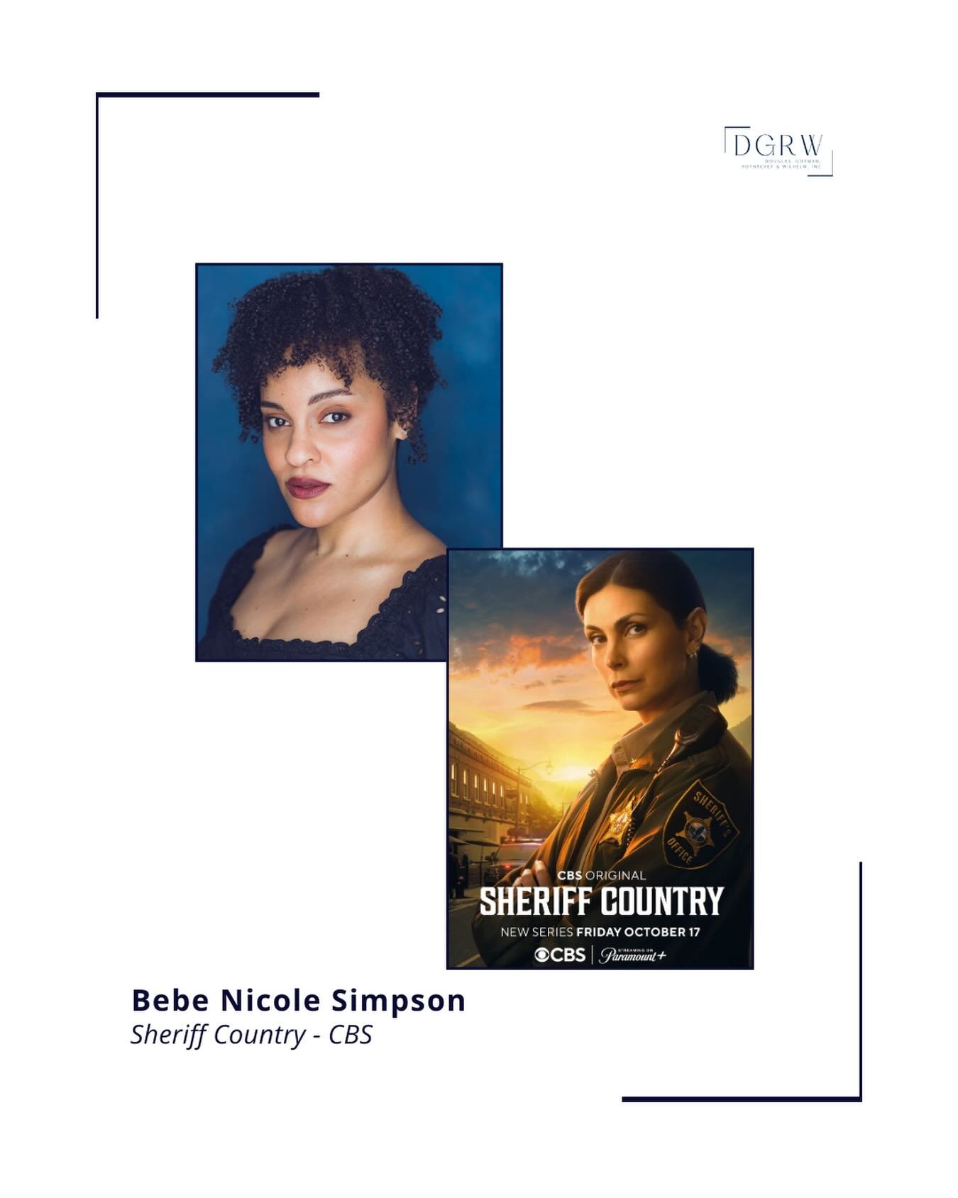 @bebeeee_nicole begins her recurring role on tonight&rsquo;s new episode of SHERIFF COUNTRY- don&rsquo;t miss it! ⭐️