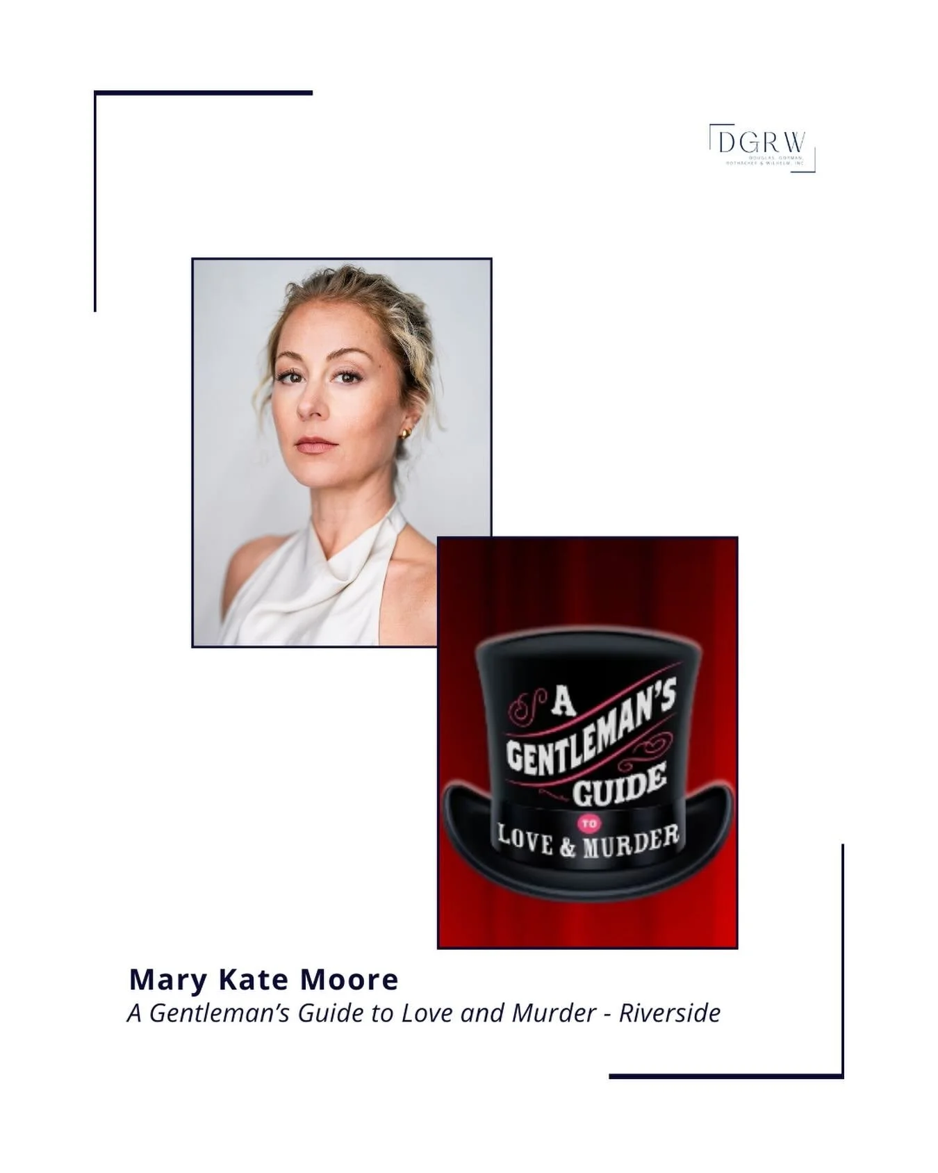 @mkathrynmoore stars as Sibella in A GENTLEMAN&rsquo;S GUIDE TO LOVE AND MURDER - opening tonight at @riversidetheatrefl! ⭐️