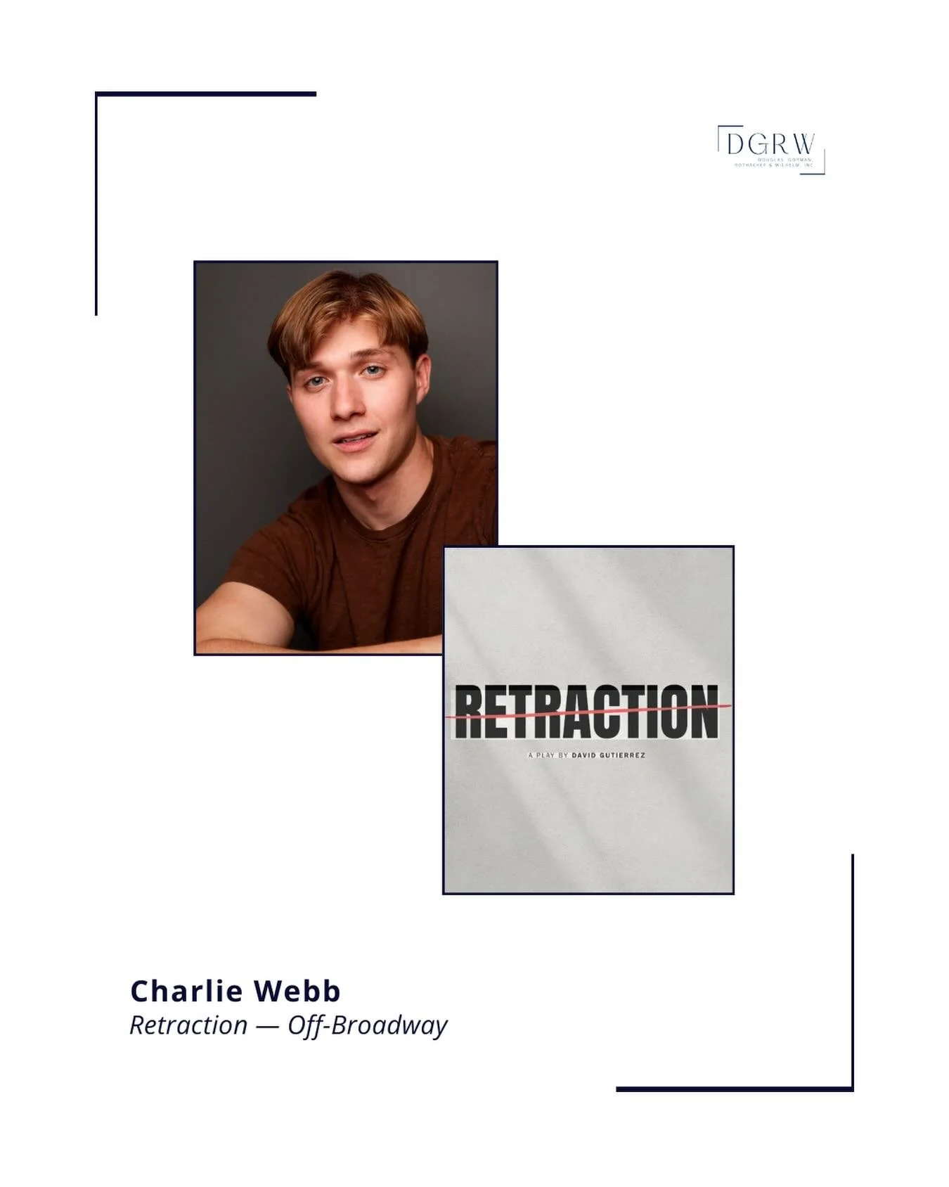 Wishing a Happy Opening Night to @charlie_webb12 in @retractionplay off-Broadway! Congrats, Charlie! ⭐️