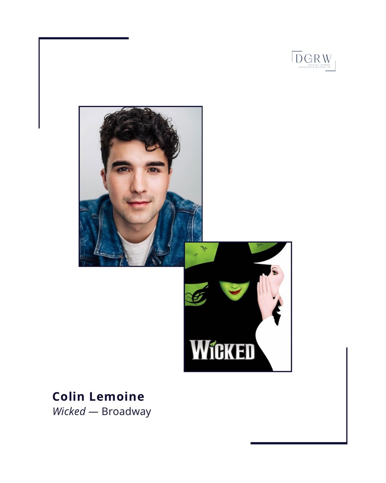 Congratulations to @colin_lemoine who makes his Broadway debut in @wicked_musical! ⭐️