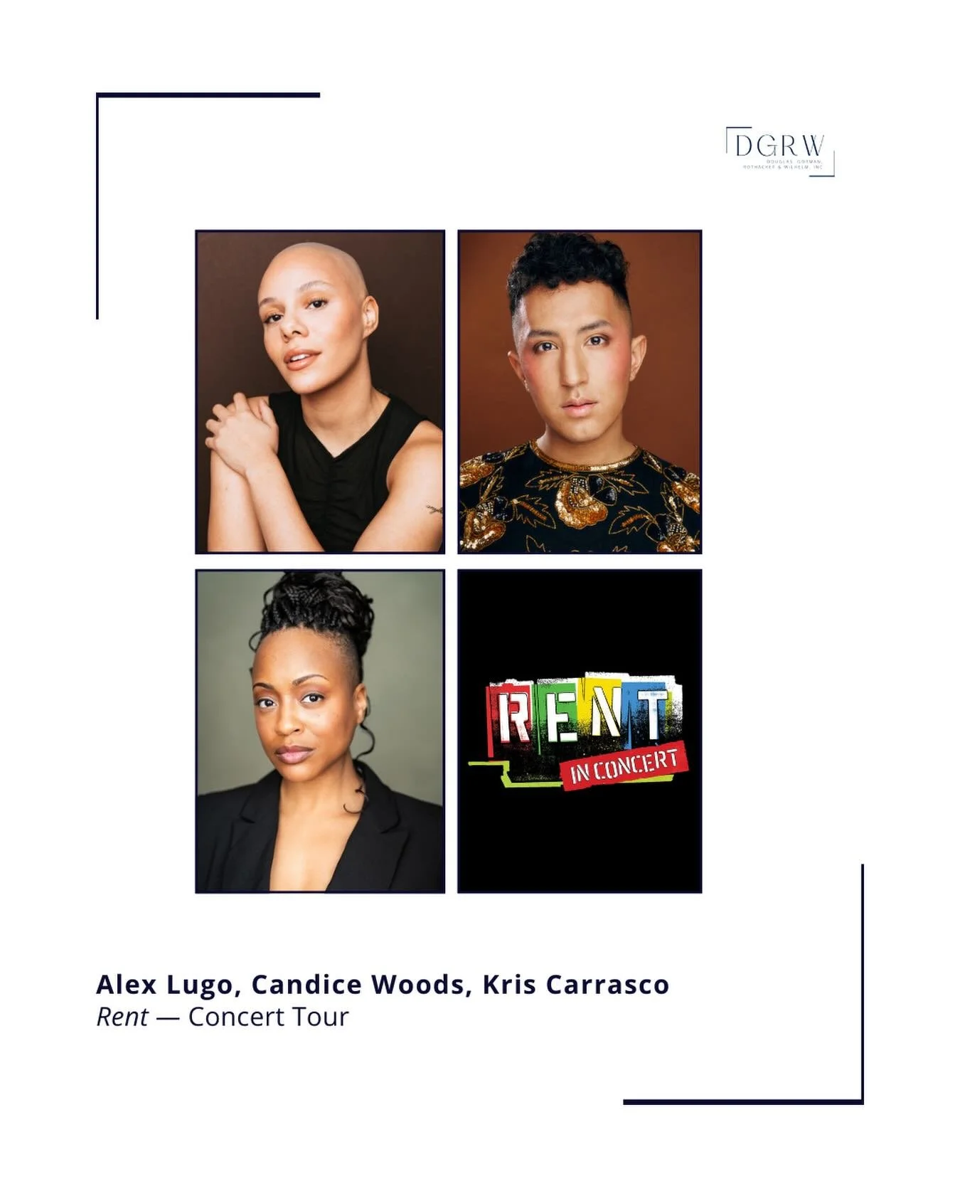 Happy Opening to @alexmarialugo, @krisdcarrasco, &amp; @c_a_n_woods in the concert tour of RENT! ⭐️