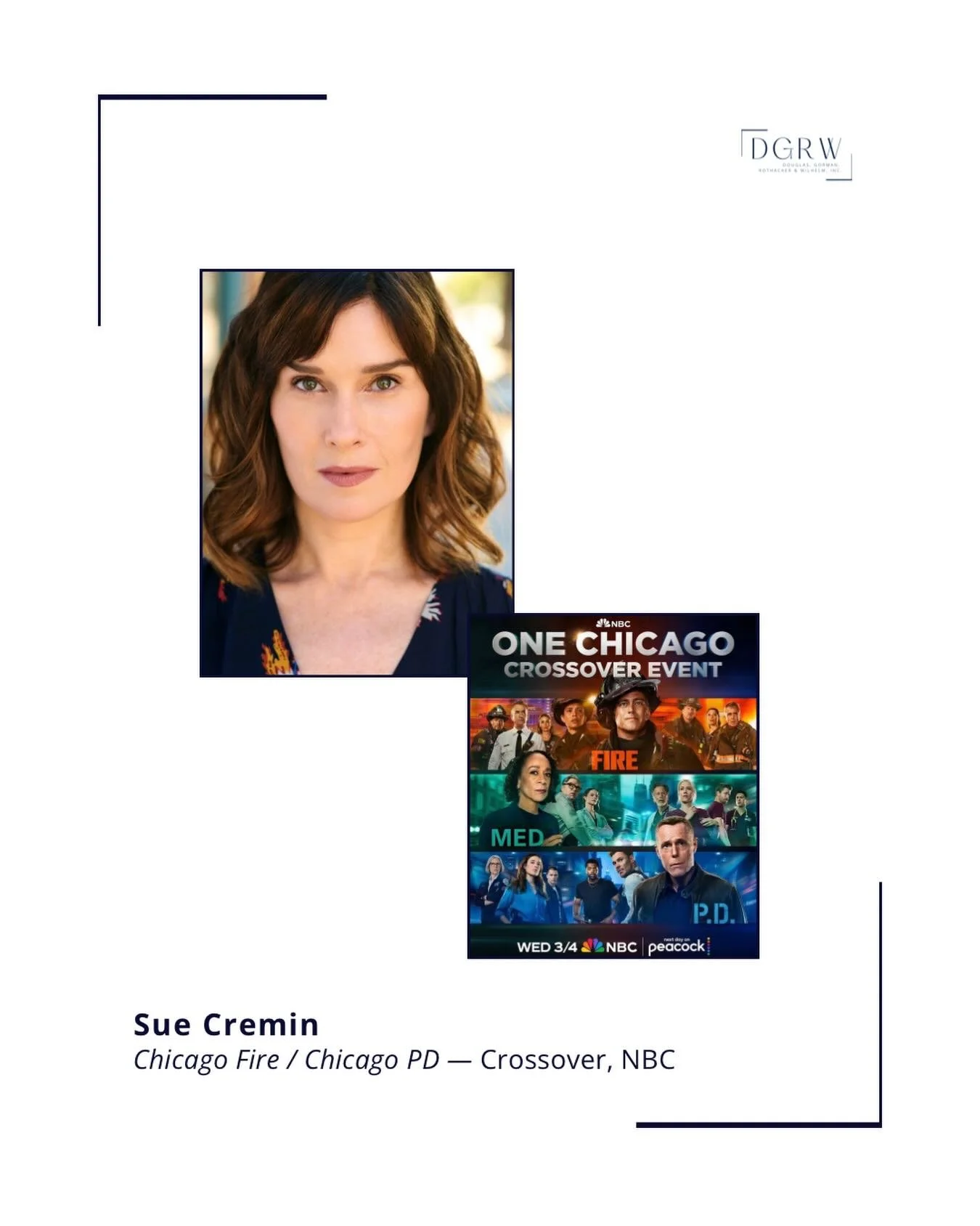 @suecremin Guest Stars on tonight&rsquo;s CHICAGO crossover event on @nbc - don&rsquo;t miss it! ⭐️