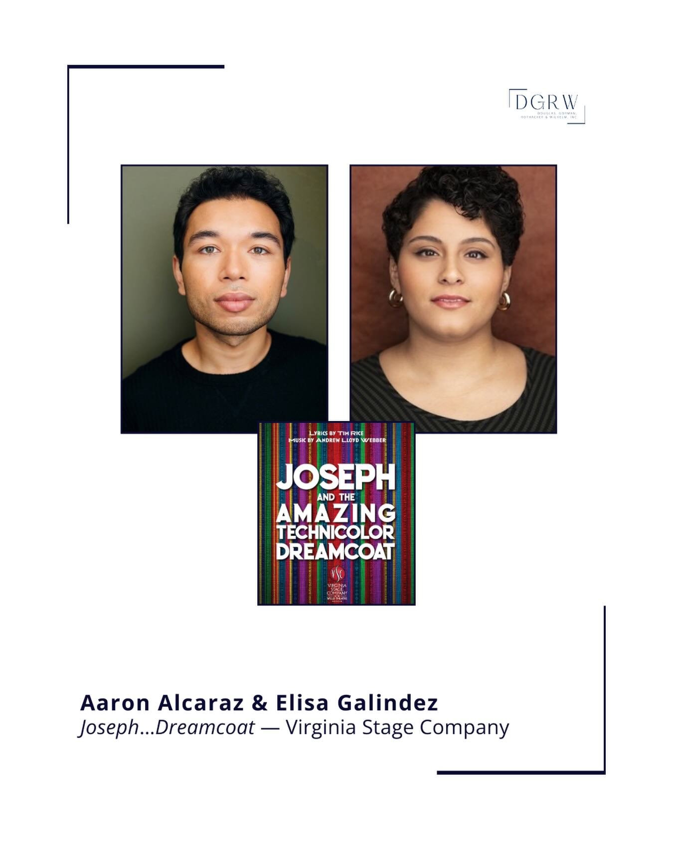 @aaronaalcaraz &amp; @eh_lee_sa_ star as Joseph and the Narrator in JOSEPH AND THE AMAZING TECHNICOLOR DREAMCOAT, opening tonight! ⭐️
