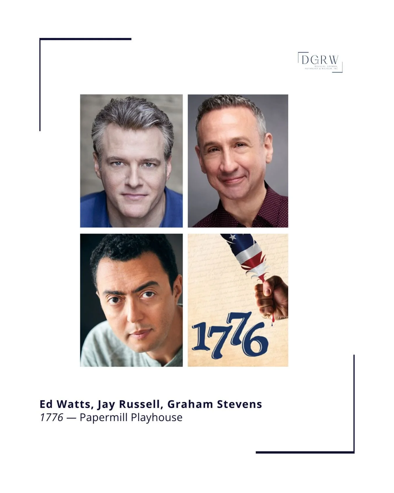 Happy Opening Night to @watts5th, @ruokfilm, &amp; @gmstevens in 1776 at @papermillplayhouse! ⭐️