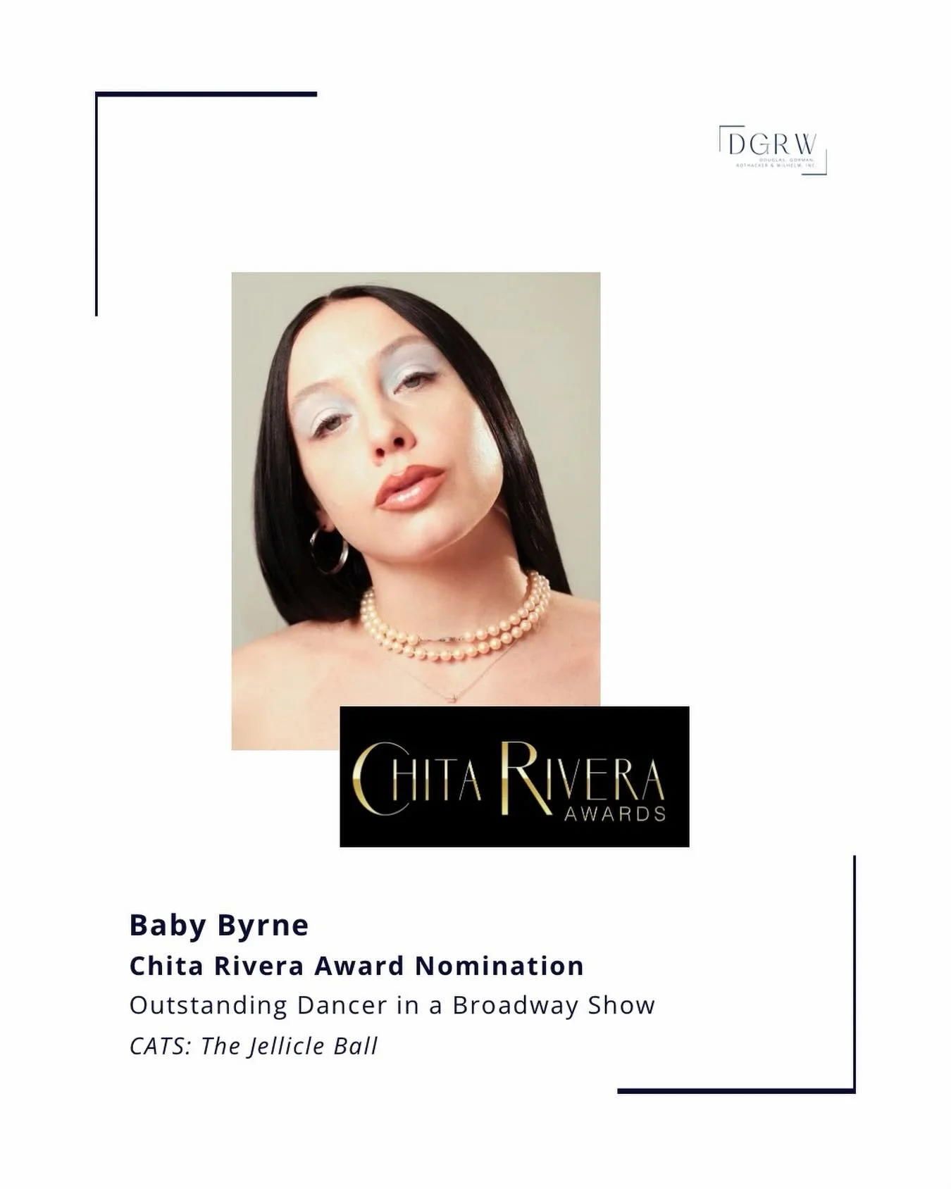 Congratulations to @burnbabygocrazy - nominated for a Chita Rivera Award for her work in @catsjellicleball! Congratulations, Baby! ⭐️