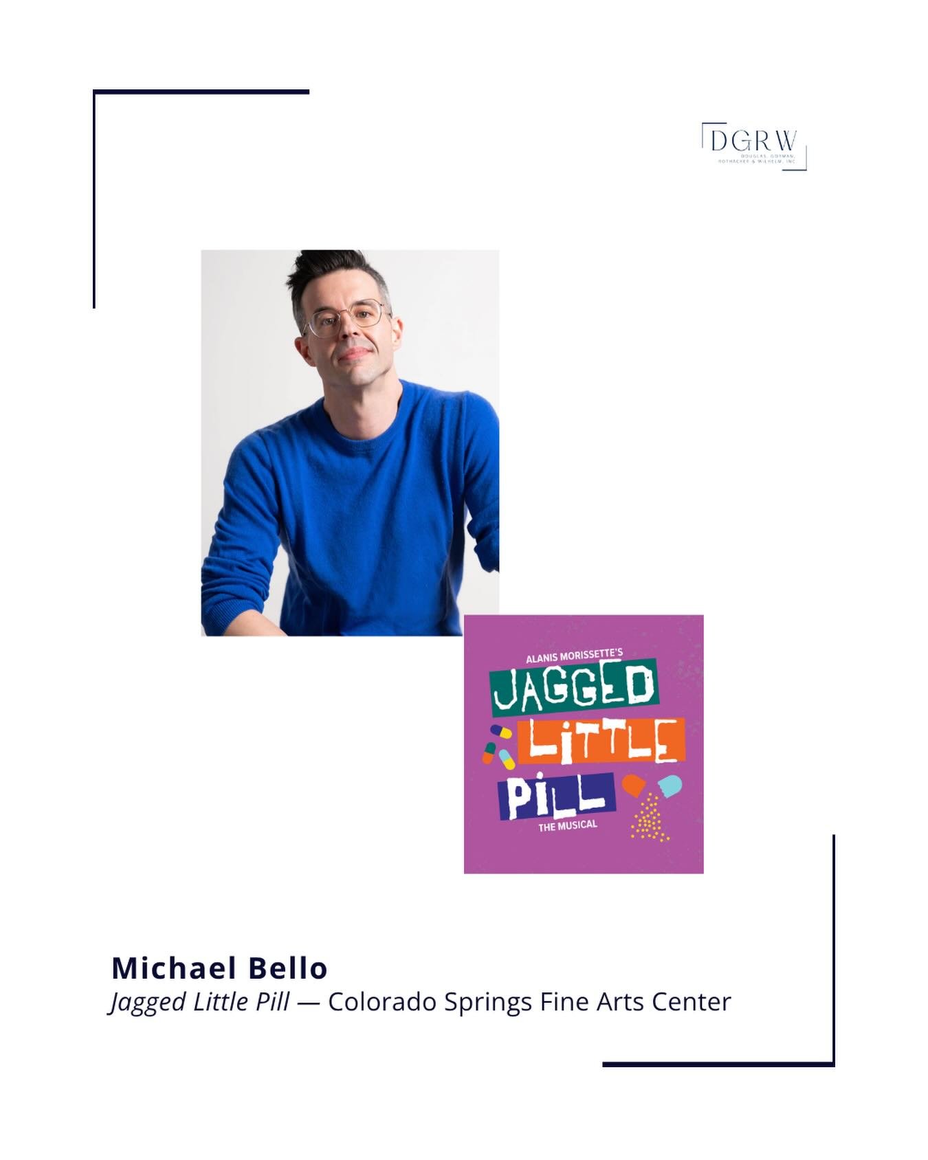 Happy Opening Night to @mikeabello - Directing JAGGED LITTLE PILL at @fineartscenter! ⭐️