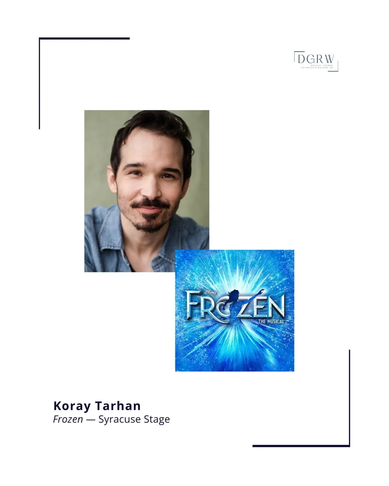Happy Opening Night to @koray.tarhan as Kristoff in FROZEN at @syracusestage! ⭐️