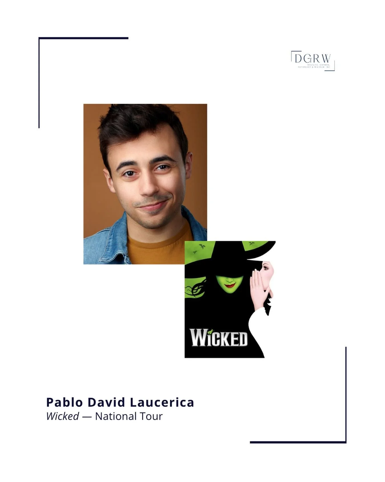 Happy Opening to @pablodlaucerica who begins performances as Boq in the National Tour of @wicked_musical tonight! ⭐️