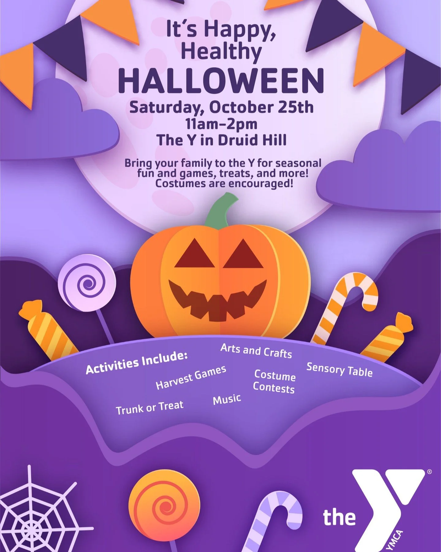 Looking for something festive this weekend? We're joining the Y in Druid Hill to start off the Halloweek. Come down for fun, treats, information, and more!
#bmoreevents #community #halloween #costumes #baltimoreevents #youthhealth