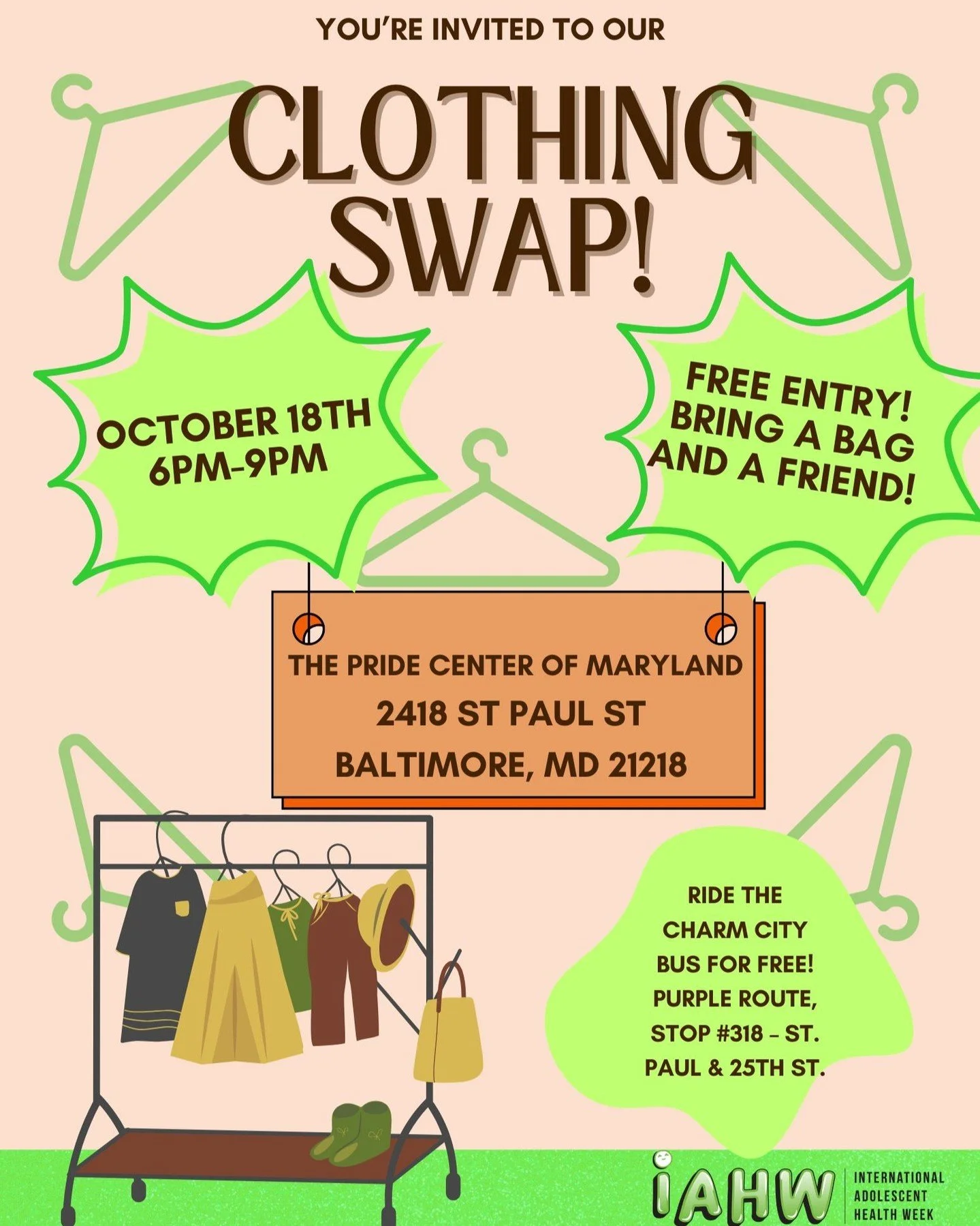 #bmoreevents #clothingswap #IAHW #pridecenterMD