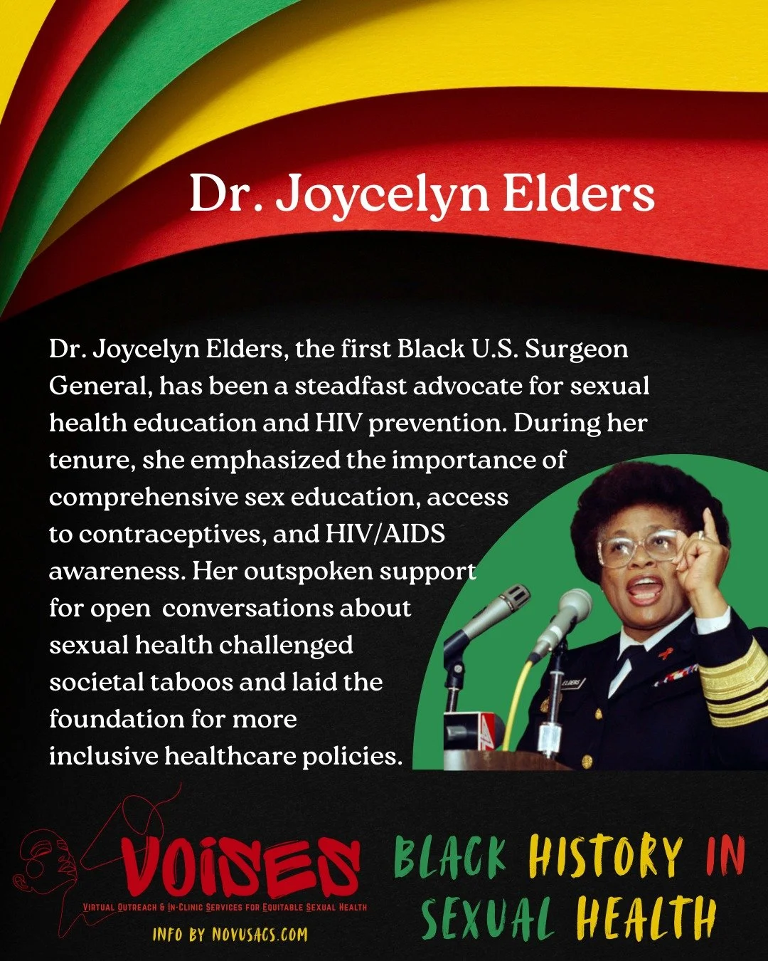 A champion for sexual health, today we celebrate Dr. Joycelyn Elders

#blackhistorymonth #sexualhealth #BHM #HIVprevention #sexualeducation