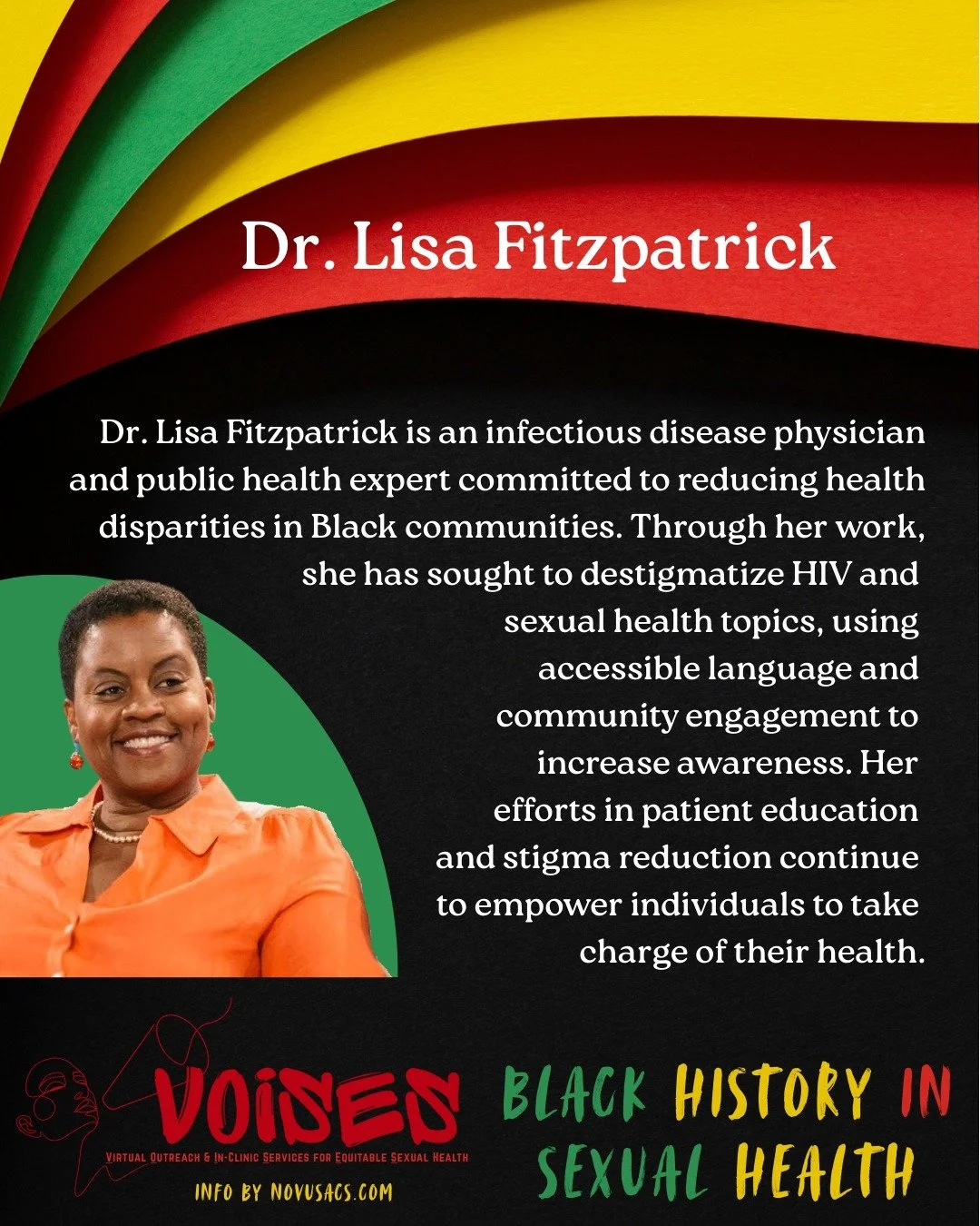 Today we celebrate Dr. Lisa Fitzpatrick for her work fighting against stigma surrounding sexual health.

#blackhistorymonth #BHMhealth #BHM #HIVprevention #HIVstigma