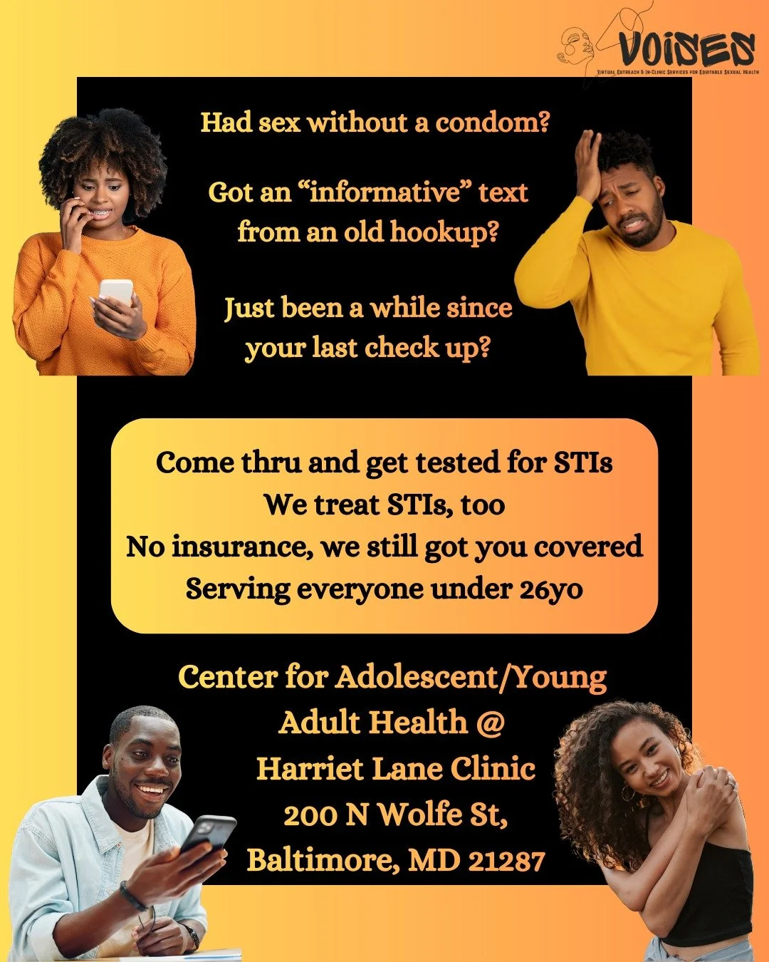 We here to keep you up to date and ready to go.

#youthhealth #STIprevention #VOISES