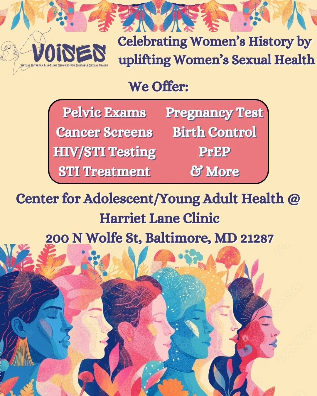 It's Women's History Month, but we're available for you 365. Reach out to us today!

#womenshealth #youthhealth #STIprevention #VOISES #education