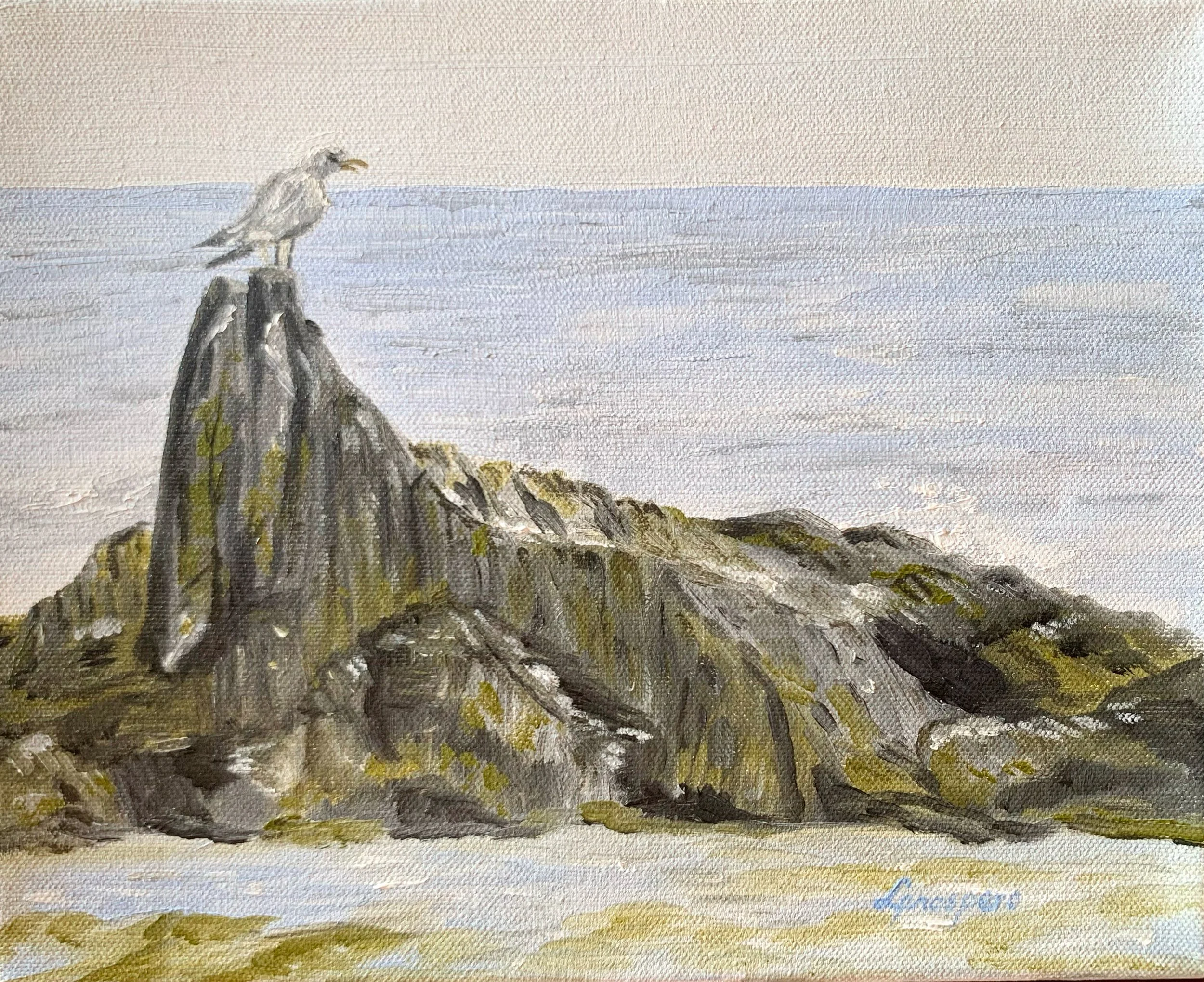 "Seaside Perch" - 8" x 10" - oil on canvas 