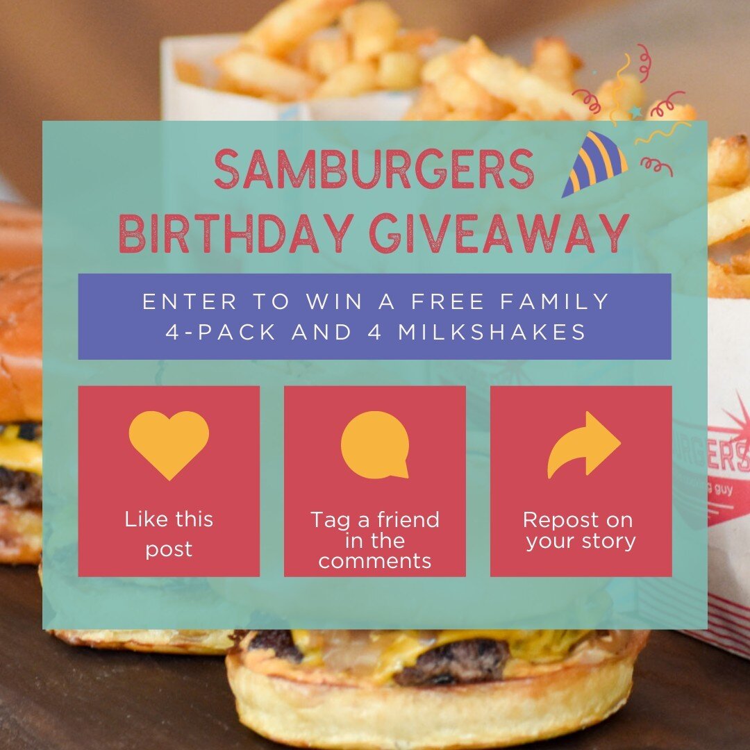 WE ARE 2!🥳 So, what better way to celebrate than doing a ⁠
🔥 GIVEAWAY 🔥⁠
We're giving away a FREE Family 4-pack and 4 milkshakes to one lucky winner to enjoy with their faves!🍔🥤🥳⁠
Here's how you can enter:⁠
-Follow Us ⁠
-Like this Post⁠
-Tag so