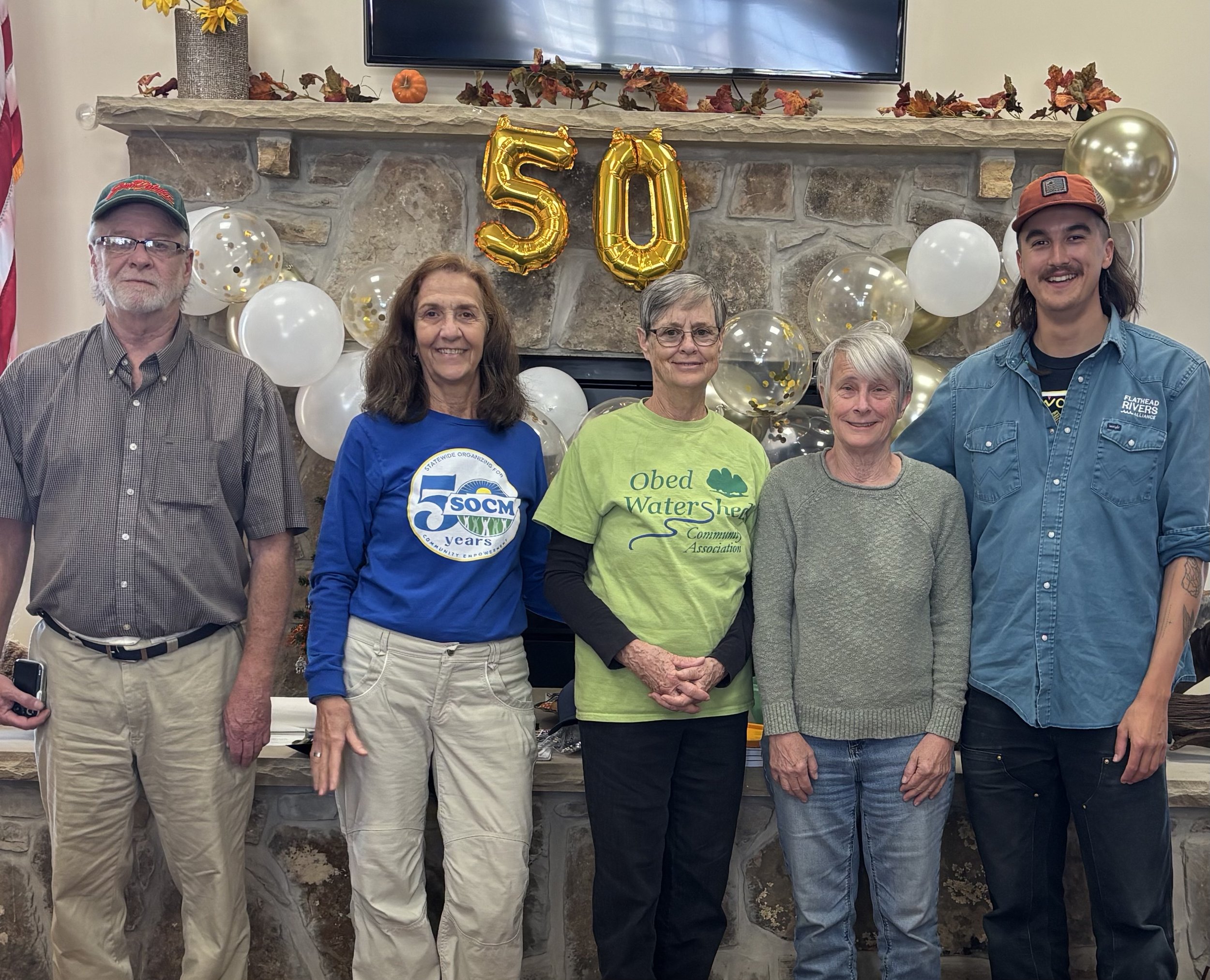 Representatives from the Obed Watershed Community Association and Flathead Rivers Alliance celebrate 50 years of their Wild and Scenic River Status