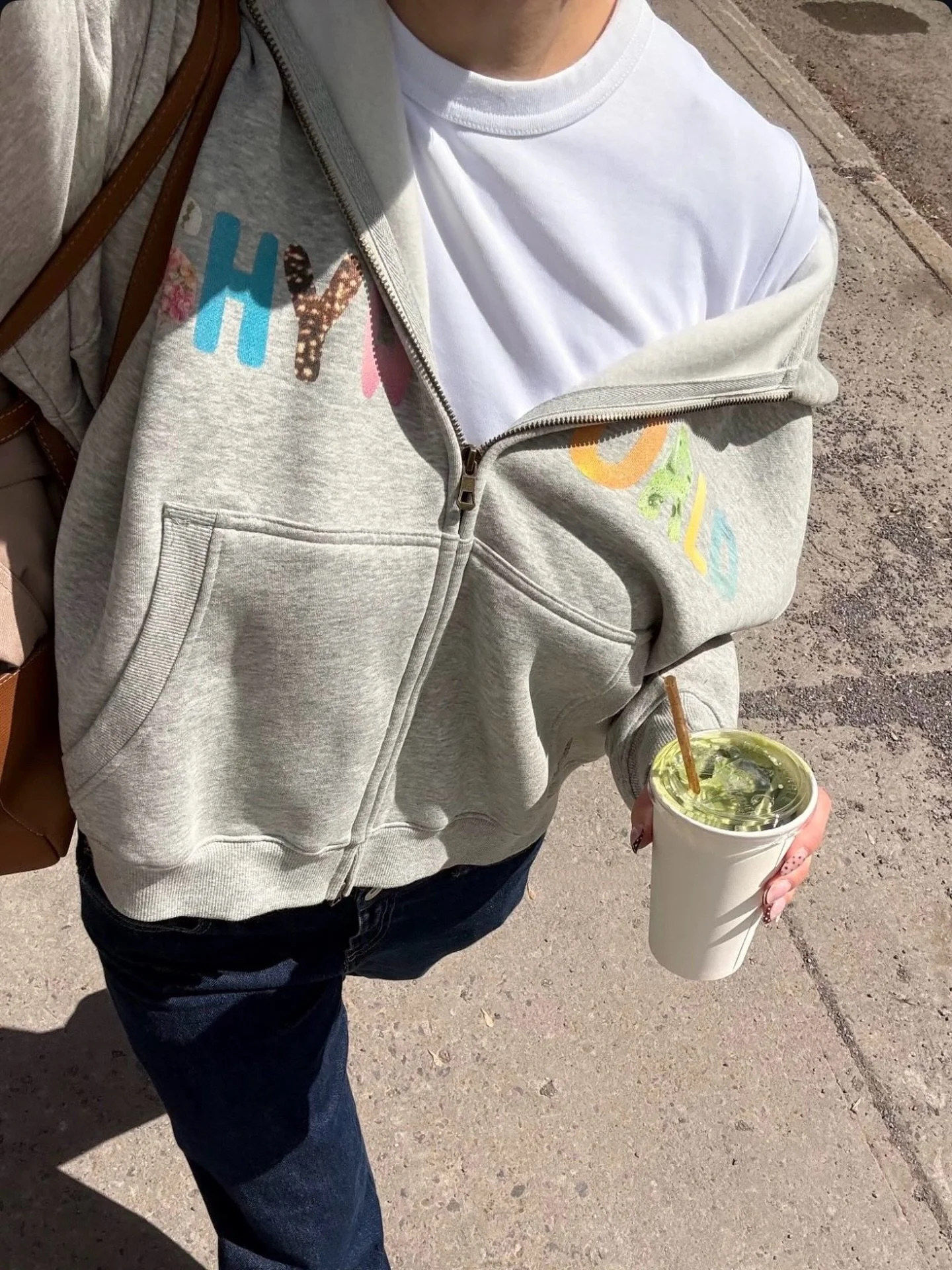 @beatrice_reid sporting earth angel hoodie frolicking around the city 🌸