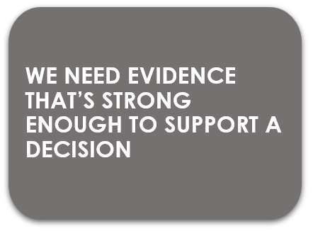 Need right evidence to support decisions