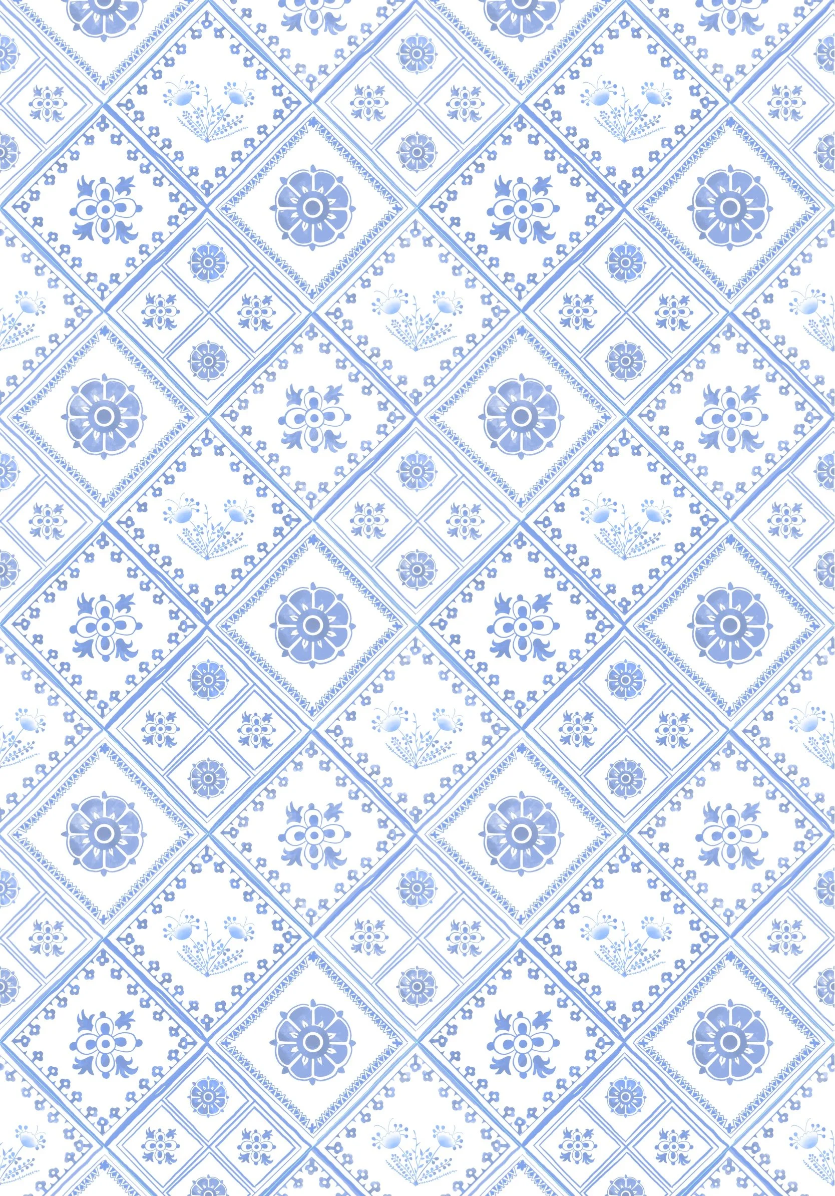 Delftware tile pattern, self