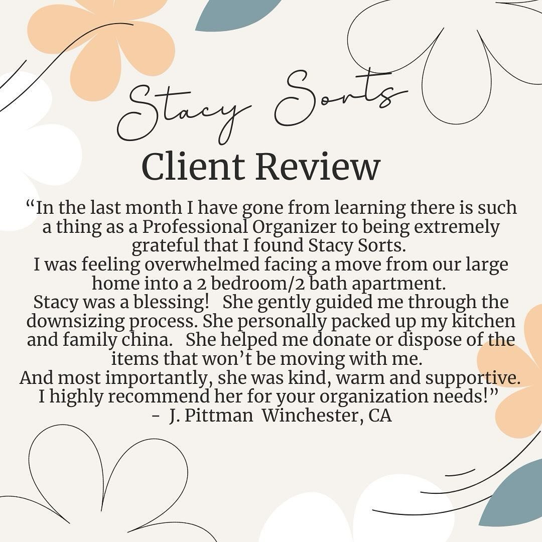 Grateful for this review from my lovely client!  ___________________________. #organizeyourlife #homeorganizing #organization #organizing #declutter #organized #getorganized #tidy #professionalorganizer #organizedhome #homeorganizer #organizingtips #