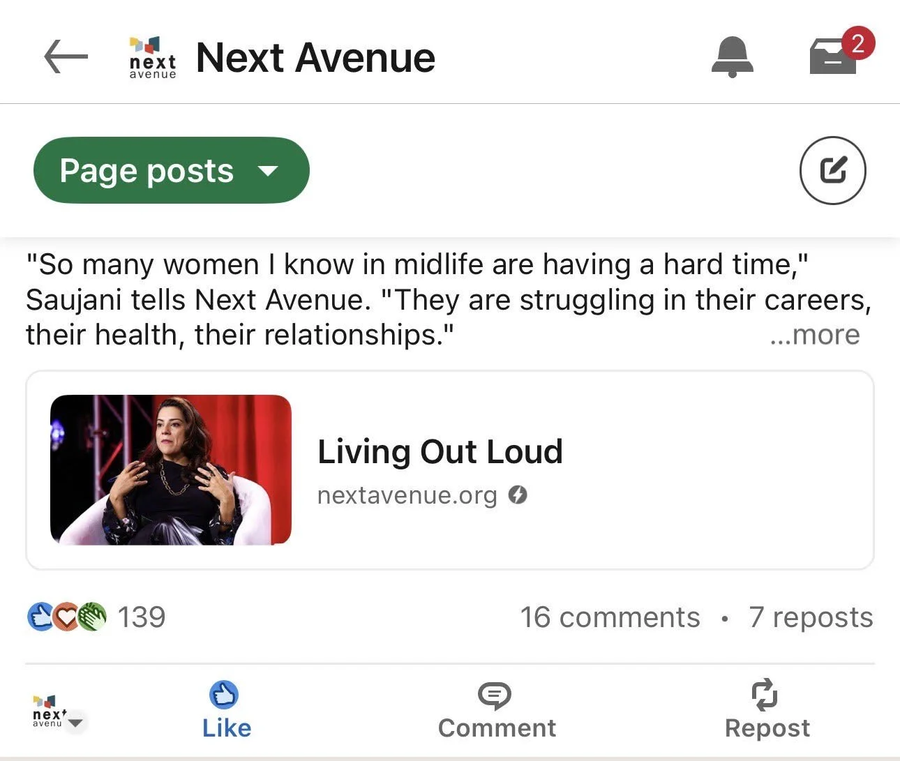 LinkedIn, Next Avenue