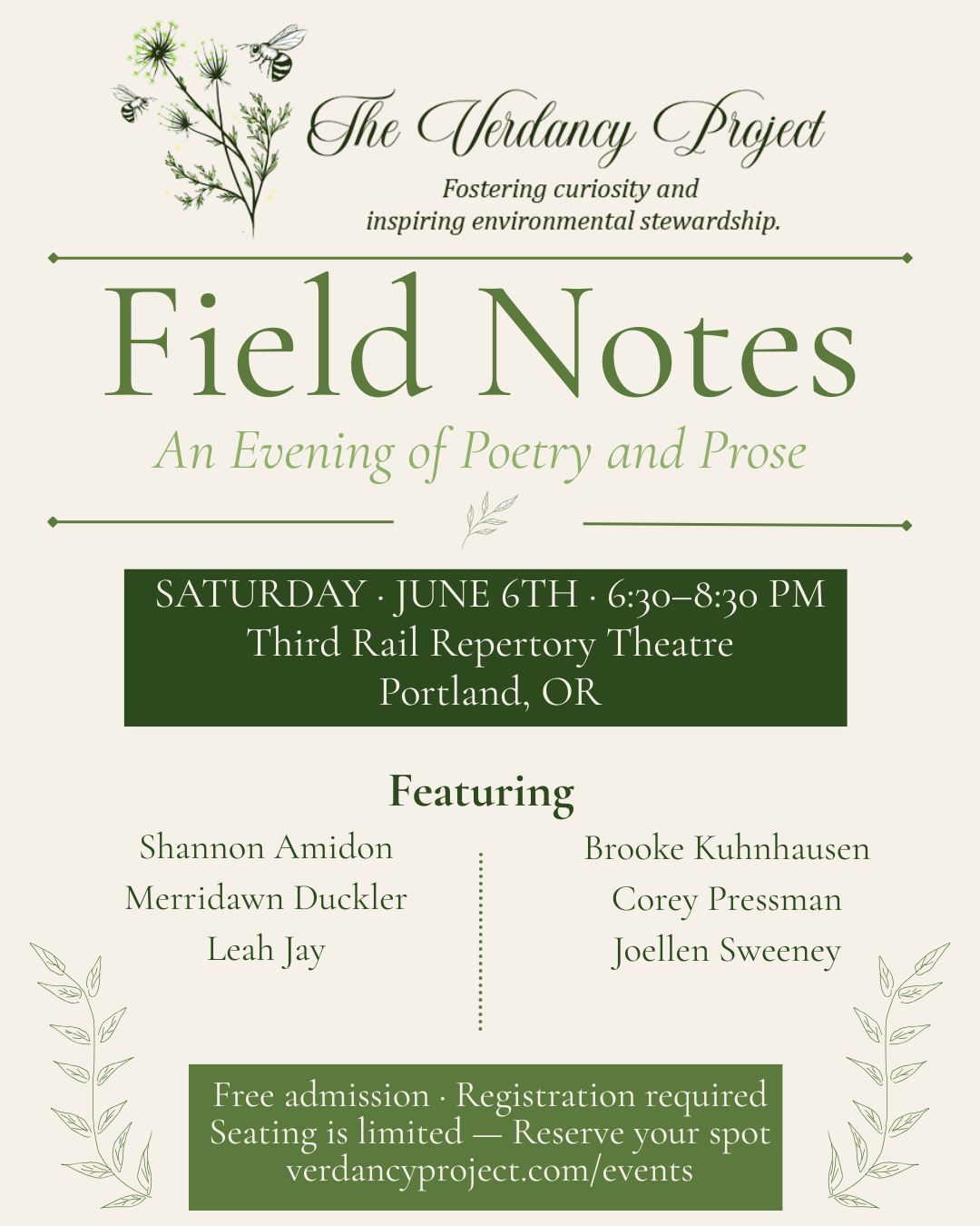 Field Notes - An Evening of Poetry and Prose in PDX