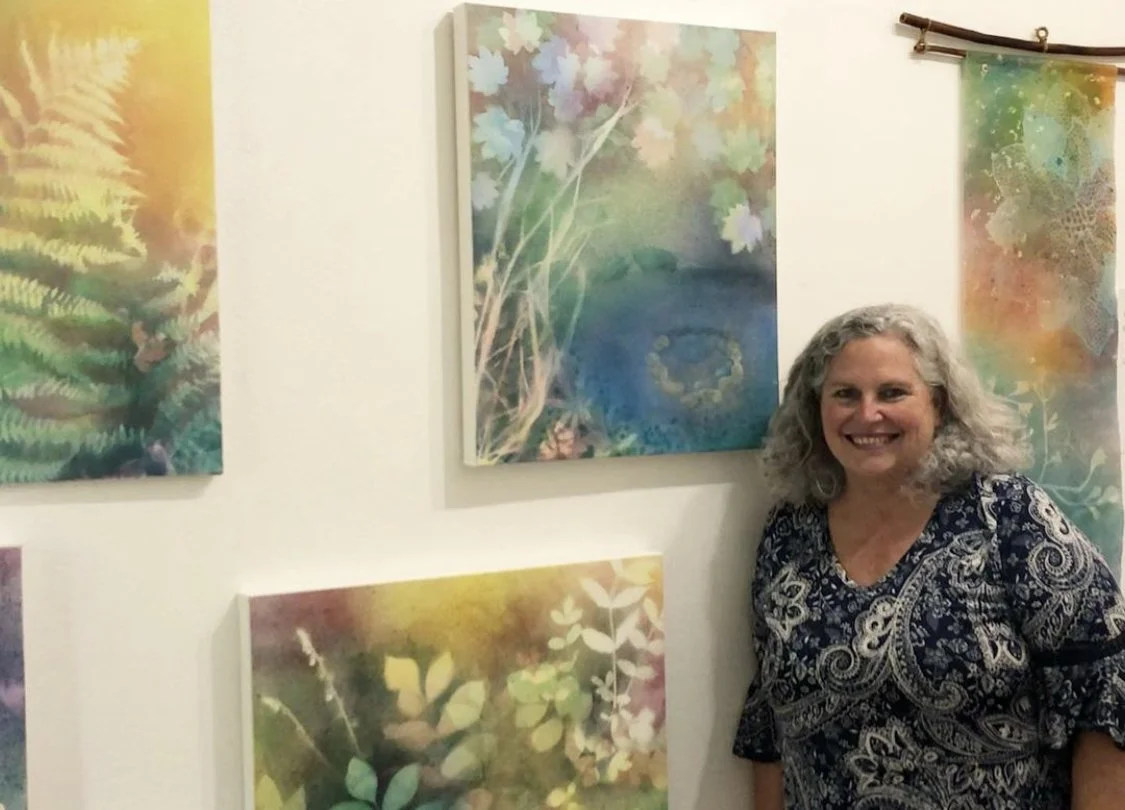 Artist Linda Robertson in studio