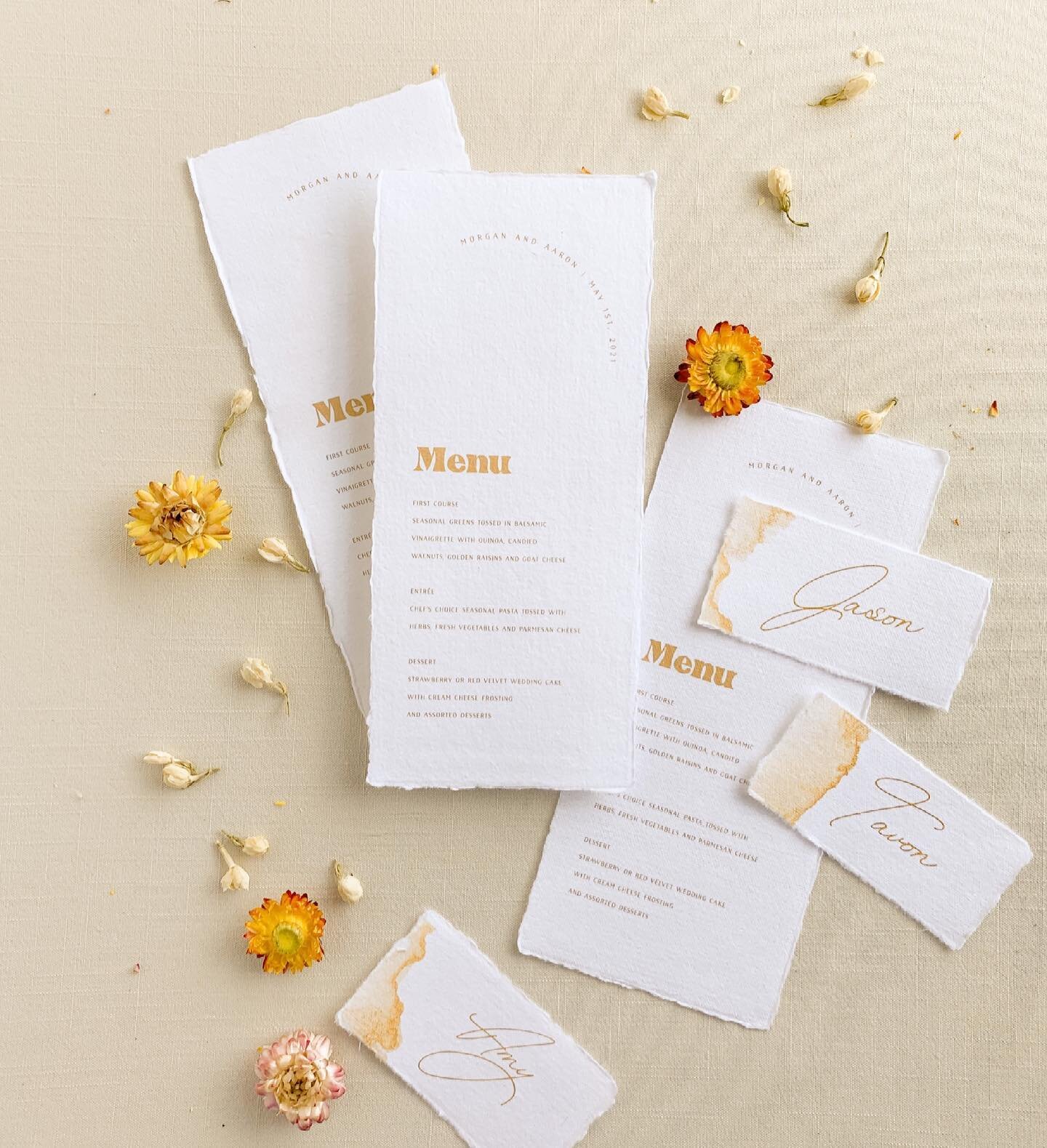 A short list of day-of paper goods you might want to include at your wedding:

- Signs (Oh, the signs! This includes welcome, parking, seating, social media, bar, buffet, dessert, etc.)
- Ceremony program
- Place Cards
- Escort Cards (seating chart)
- Menus
- Favor Cards

The list goes on. And yep - we can make it all 🙂

Currently offering day-of paper goods for custom invitation clients. Message me for more info! 
.
.
.
#uniqueweddingideas #weddingvenue #weddingmenu #dayofpapergoods #weddingmenudesign #watercolorinvitations #fineartwedding #engagedandinspired #weddingpapergoods #smallweddingideas #intimateceremony #weddinginvitations #weddingstationery #stationerydesign #customweddinginvitation #watercolorinvitation #customweddinginvitations #weddinginvitation #bespokeweddinginvitations #stationerylover #covidwedding #watercolorinvitations #floridawedding #californiawedding #newyorkwedding #fineartweddings #handmadepaper #fineartinvitations #bridetobe2021 #fineartbride